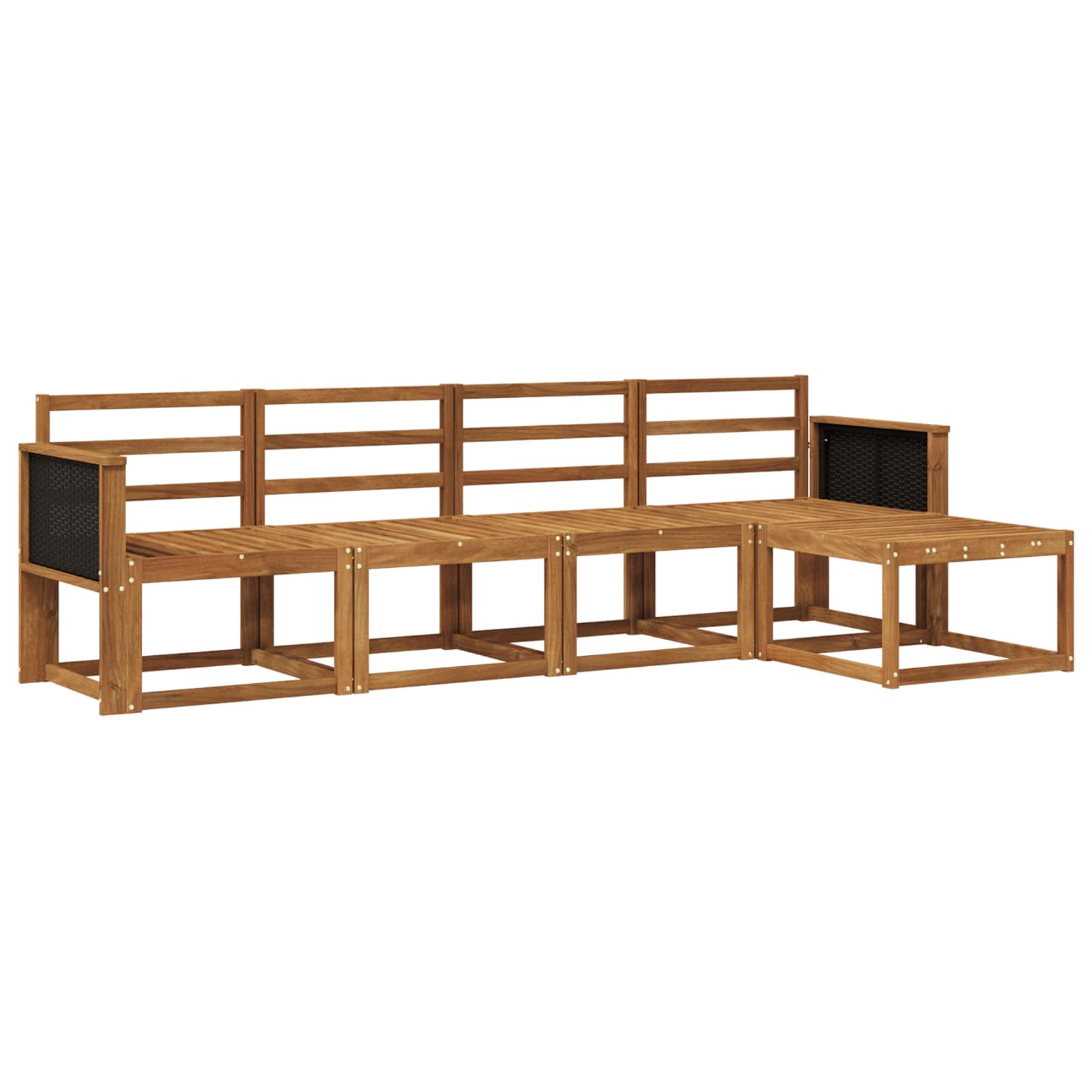vidaXL Buiten bankenset 5 pcs Naturel Massief Acaciahout
