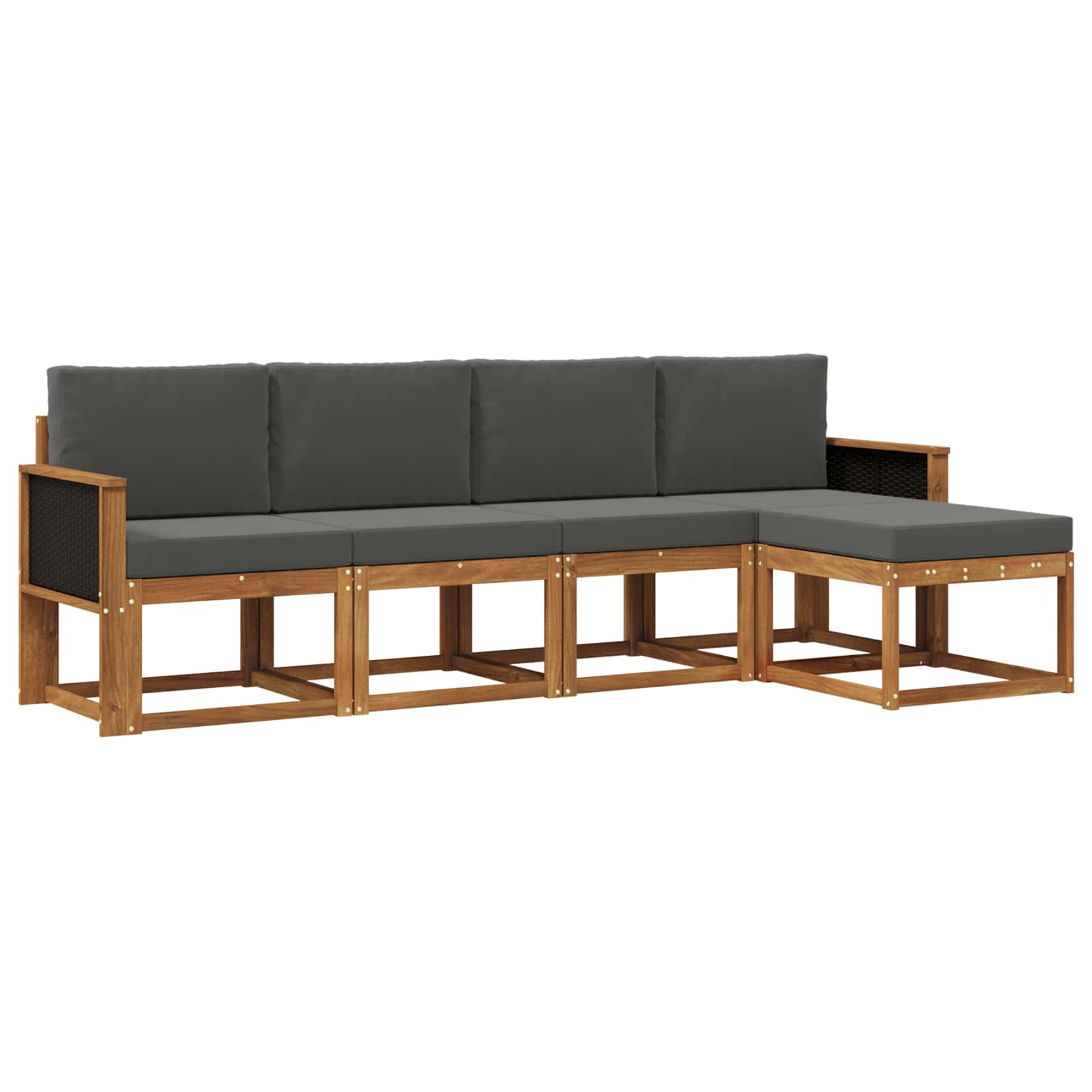 vidaXL Buiten bankenset 5 pcs Naturel Massief Acaciahout