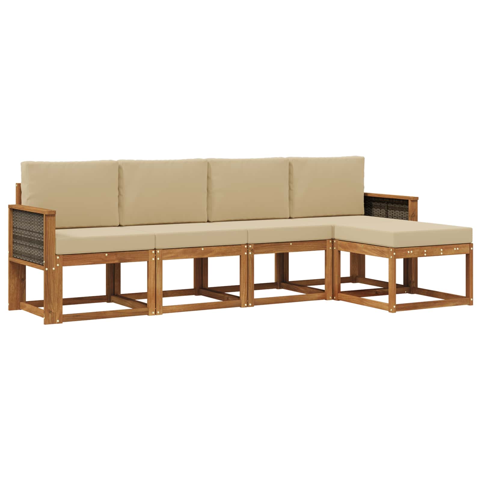 vidaXL Buiten bankenset 5 pcs Naturel Massief Acaciahout