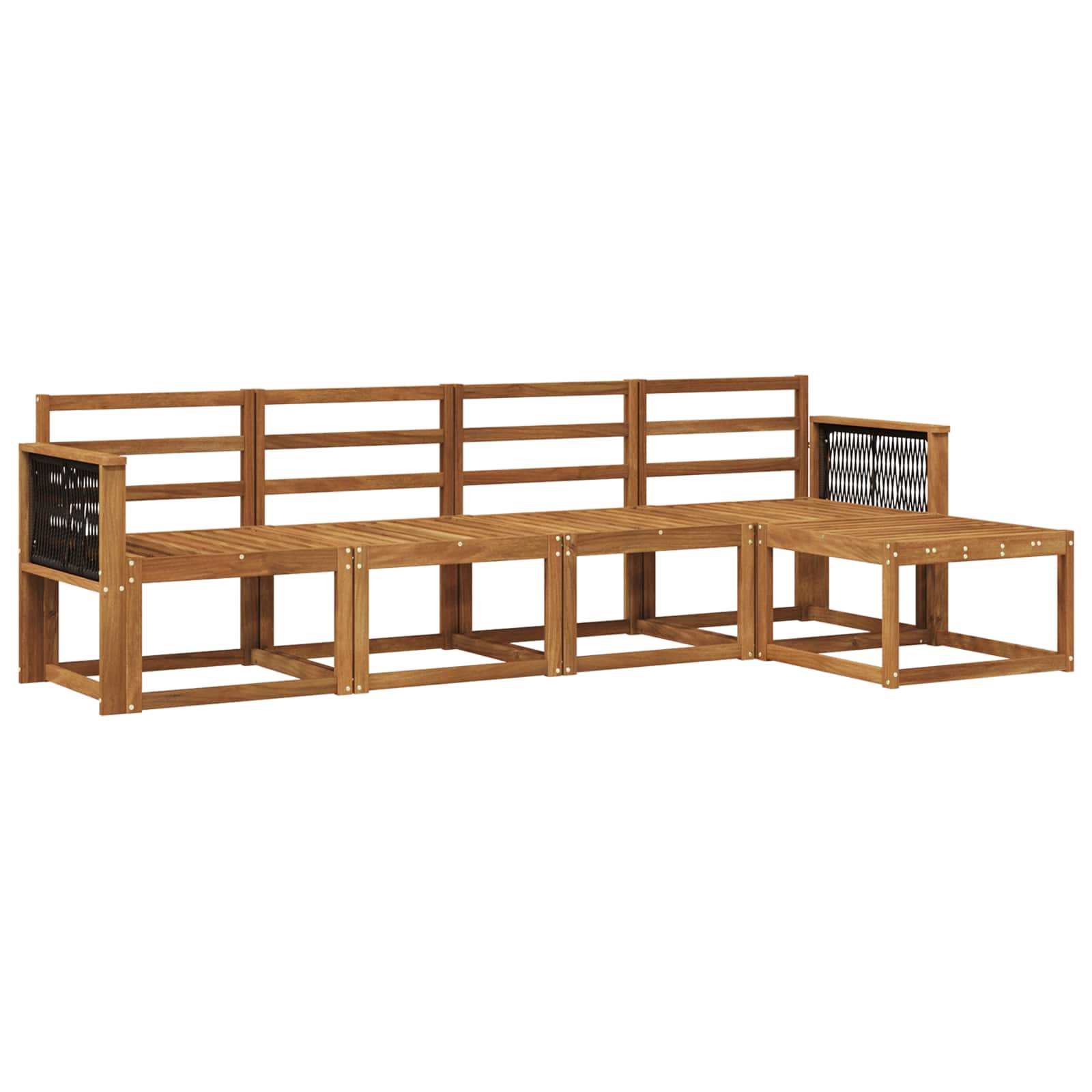 vidaXL Buiten bankenset 5 pcs Naturel Massief Acaciahout