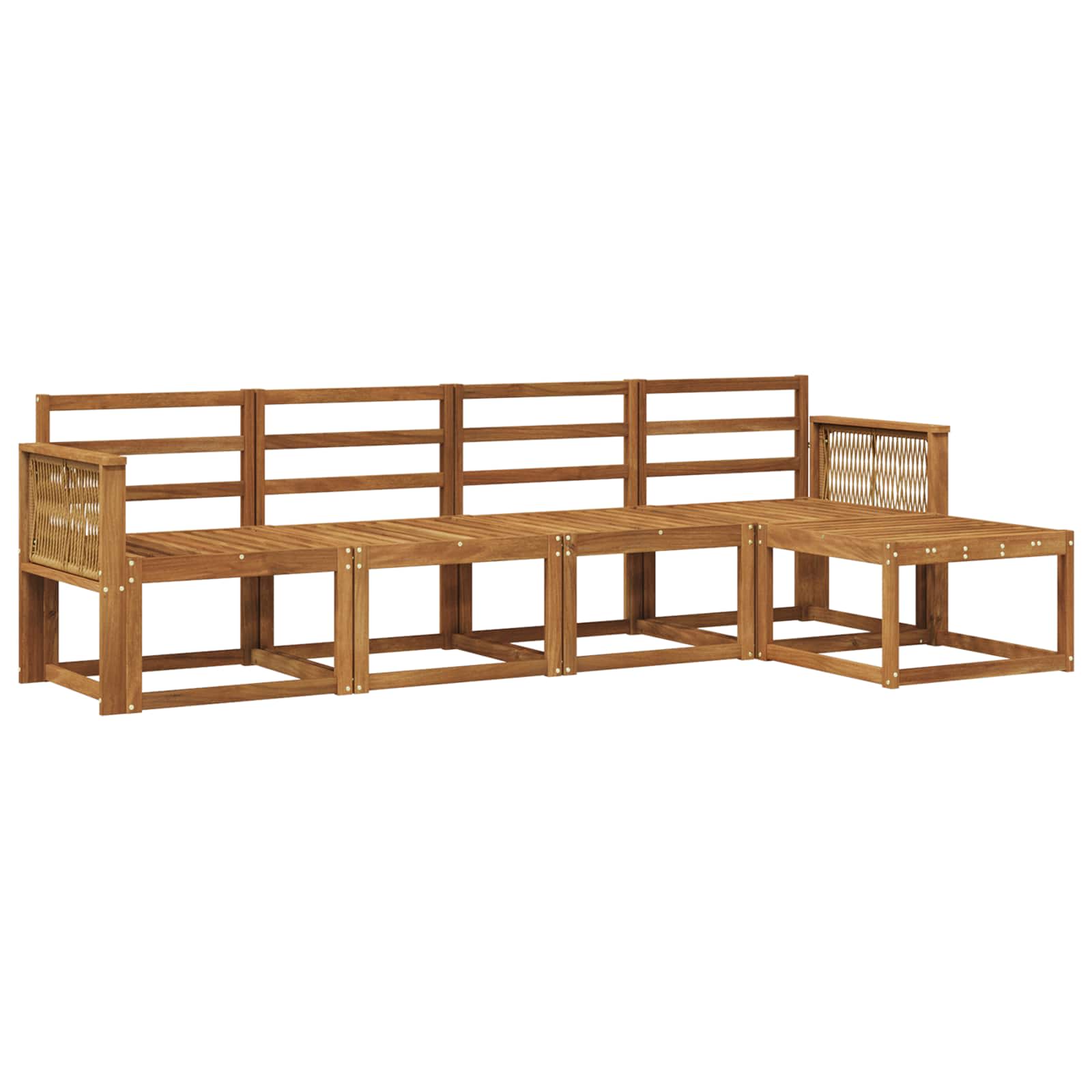 vidaXL Buiten bankenset 5 pcs Naturel Massief Acaciahout