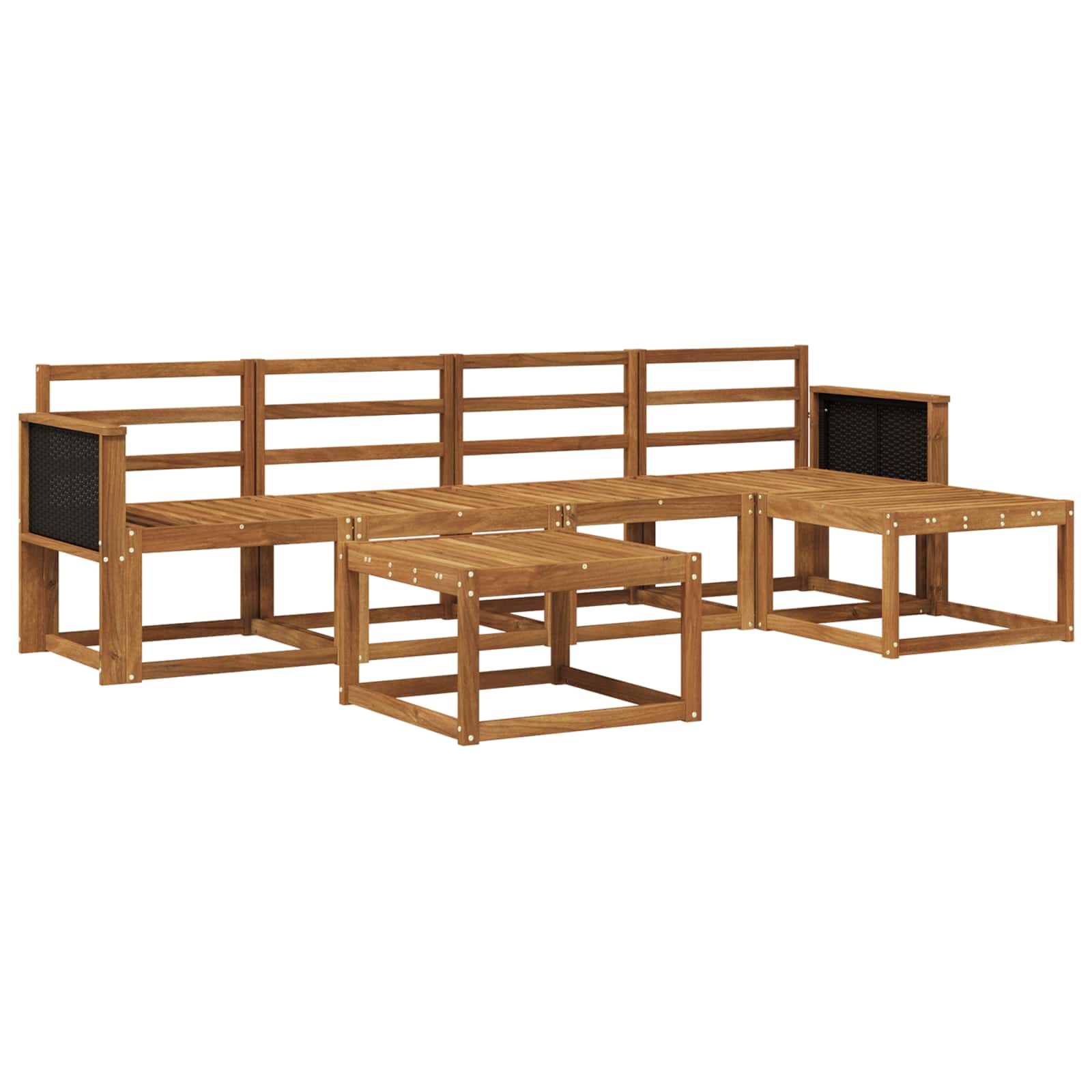 vidaXL Buiten bankenset 6 pcs Naturel Massief Acaciahout