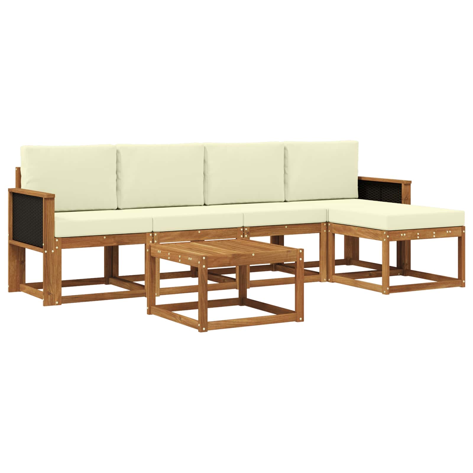vidaXL Buiten bankenset 6 pcs Naturel Massief Acaciahout