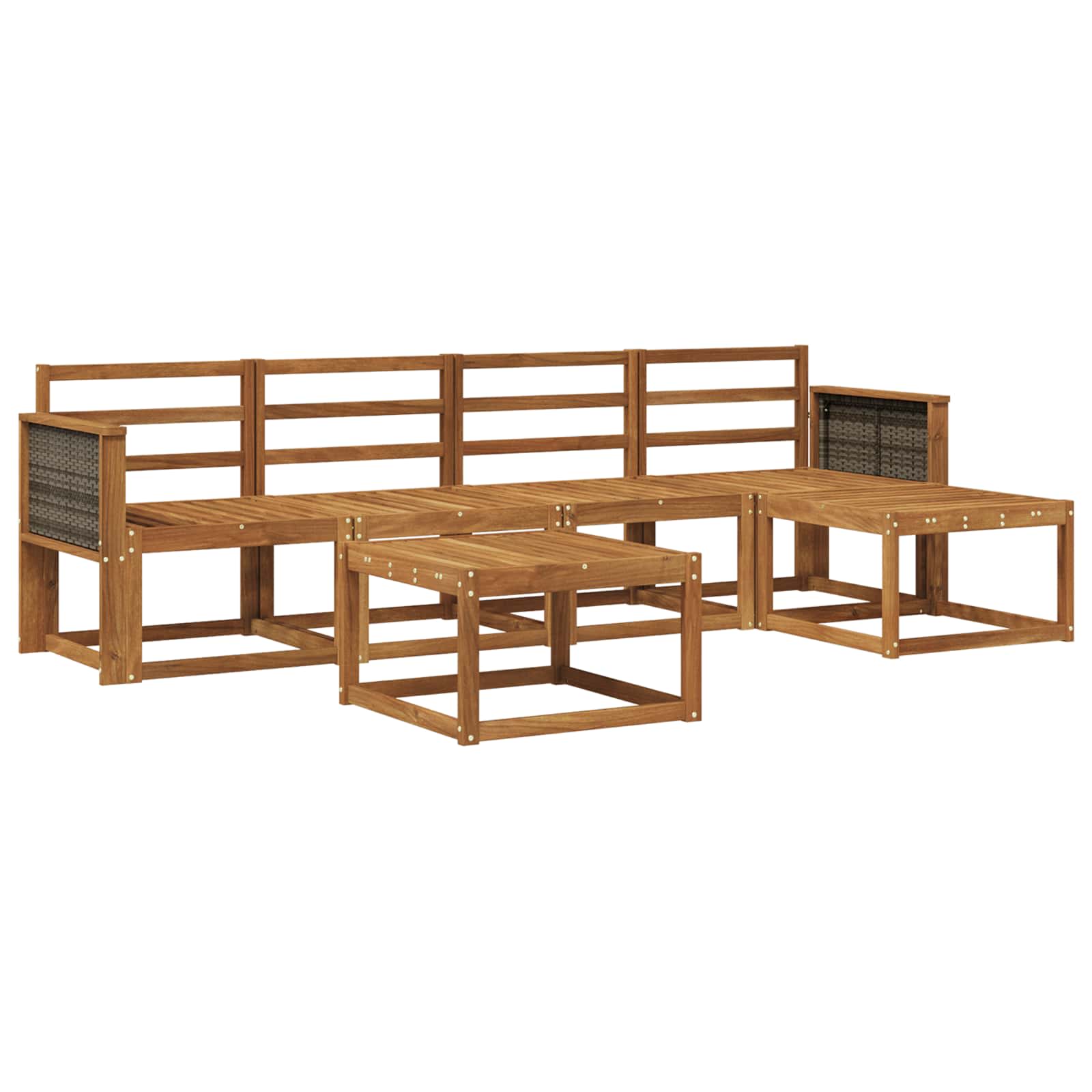 vidaXL Buiten bankenset 6 pcs Naturel Massief Acaciahout