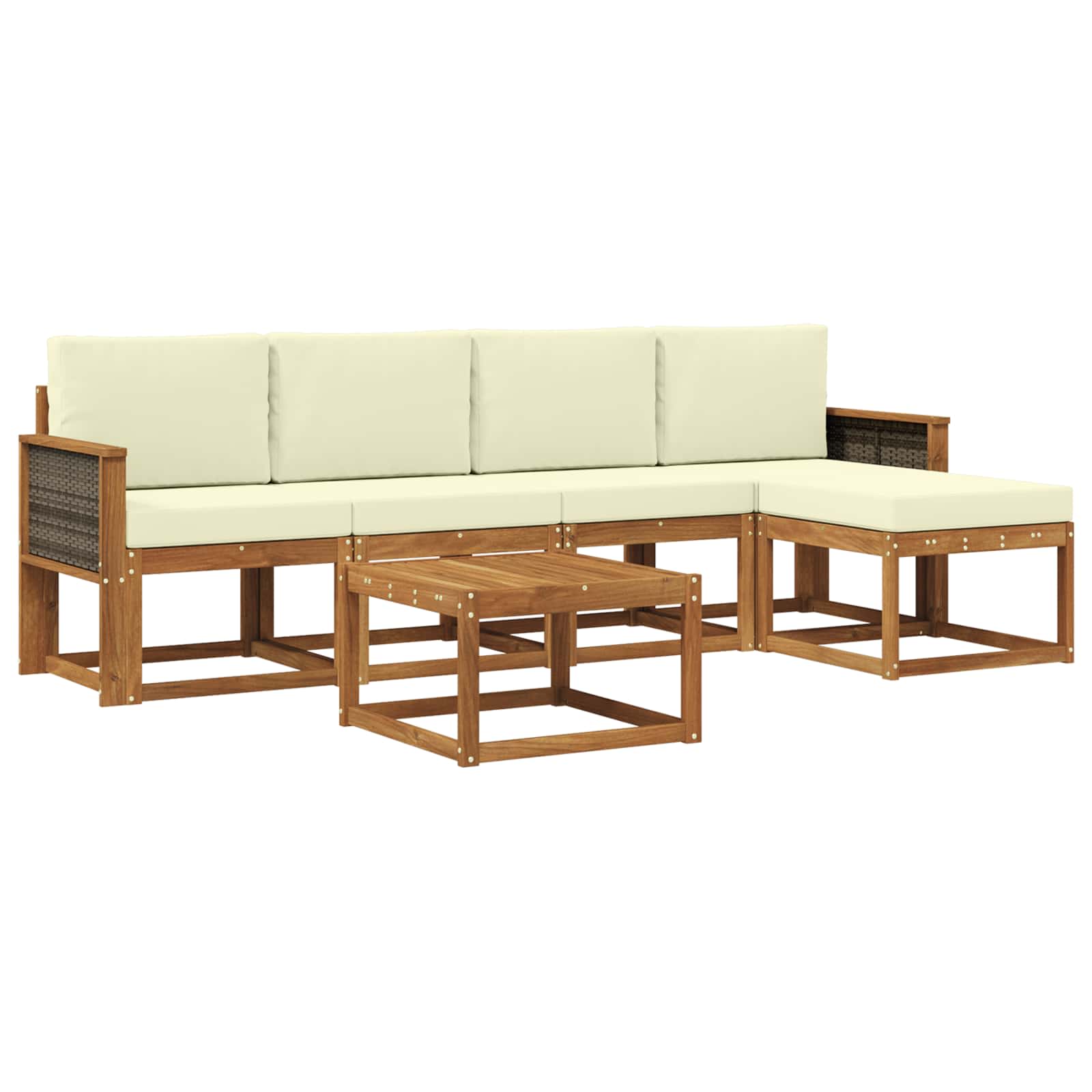 vidaXL Buiten bankenset 6 pcs Naturel Massief Acaciahout