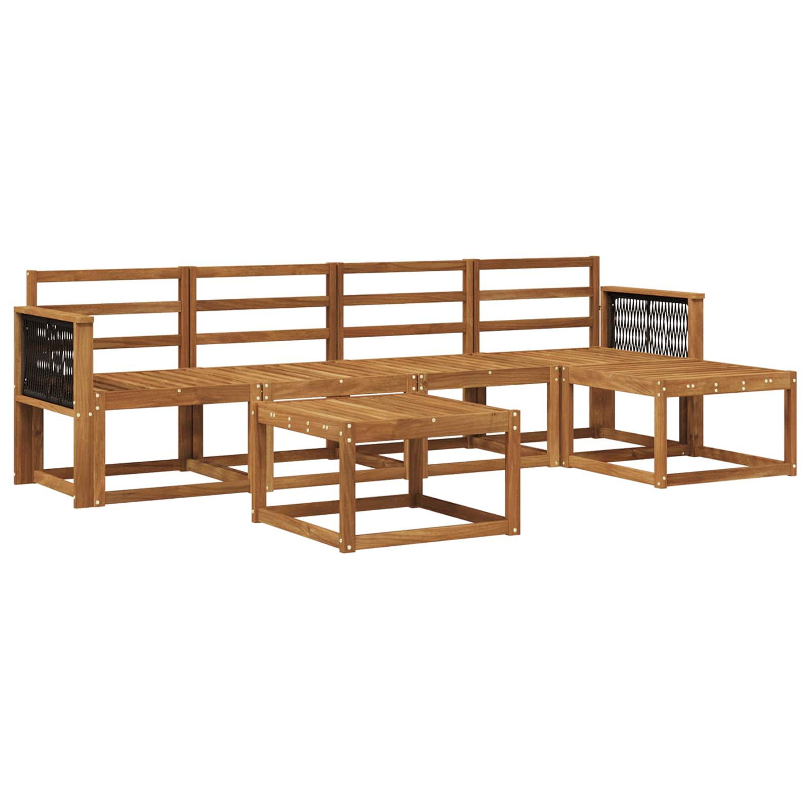 vidaXL Buiten bankenset 6 pcs Naturel Massief Acaciahout