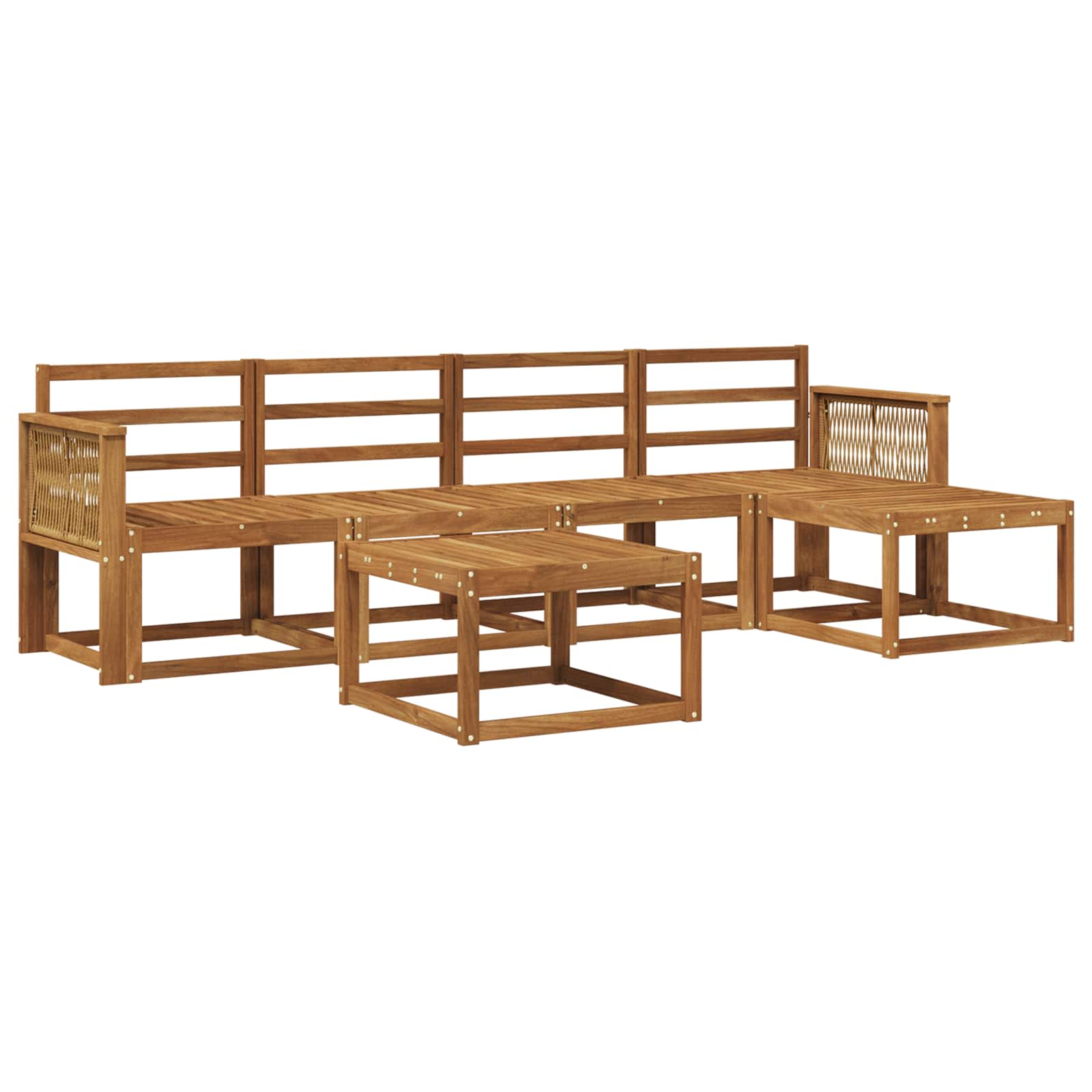 vidaXL Buiten bankenset 6 pcs Naturel Massief Acaciahout