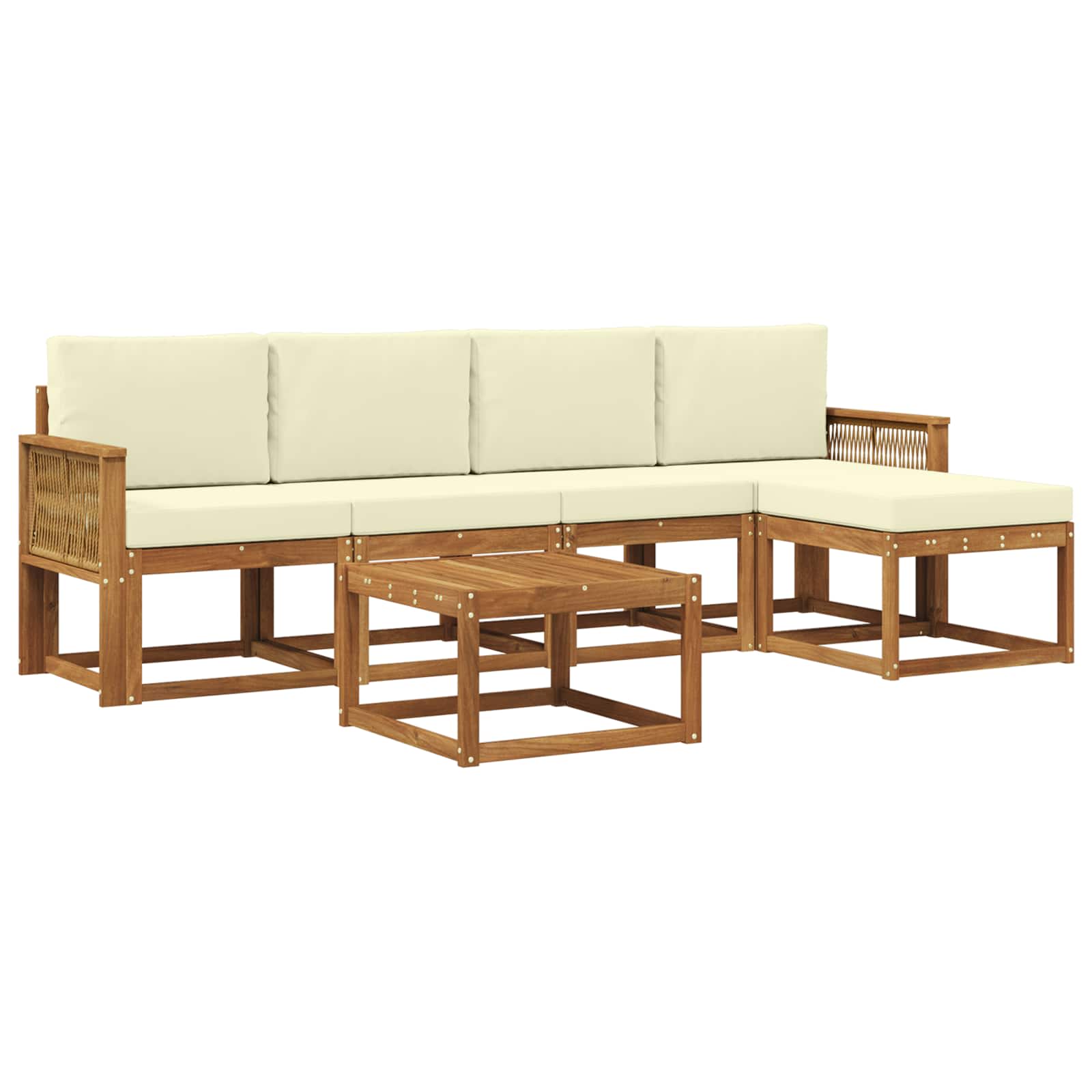 vidaXL Buiten bankenset 6 pcs Naturel Massief Acaciahout