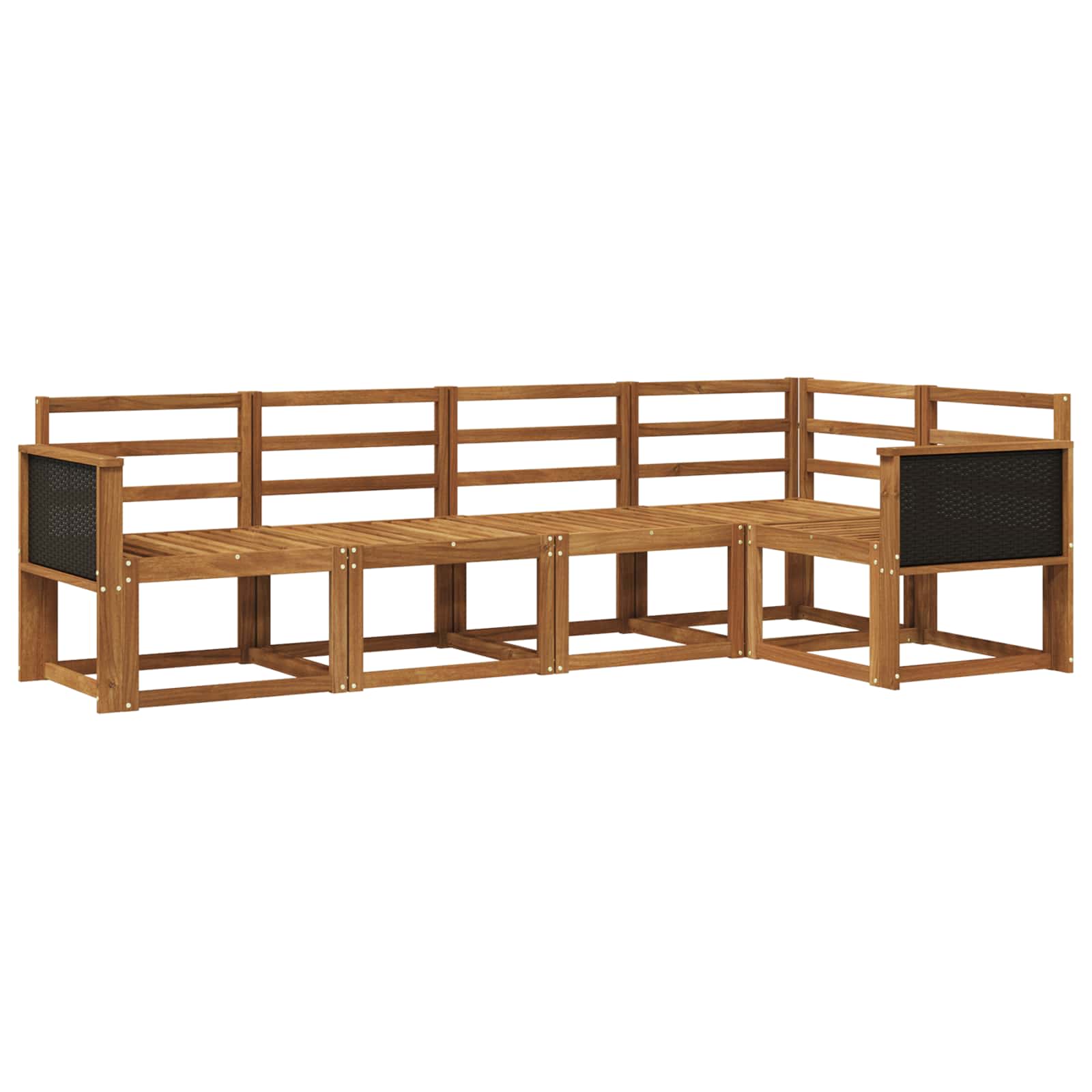 vidaXL Bankstel 5 pcs Naturel