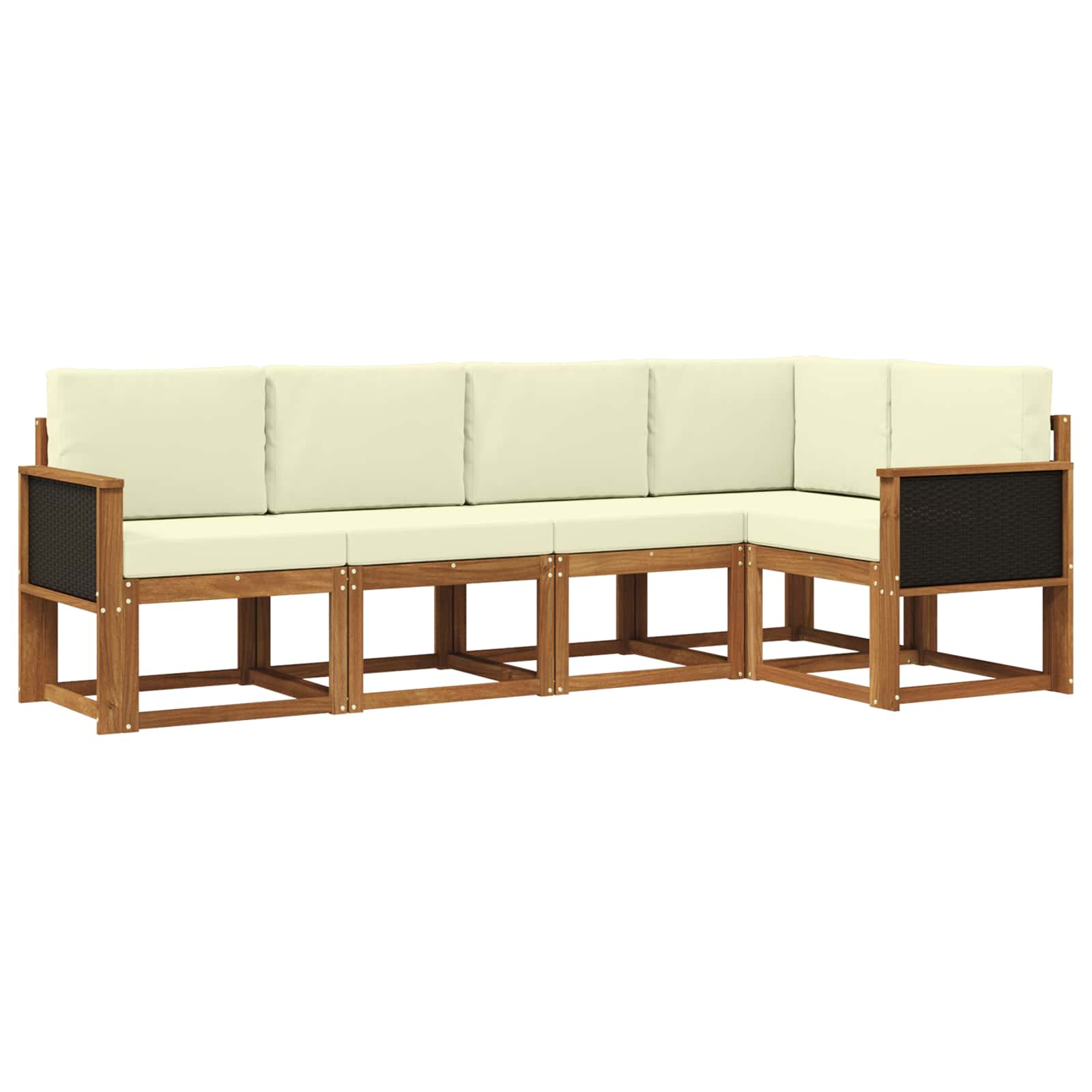 vidaXL Bankstel 5 pcs Naturel