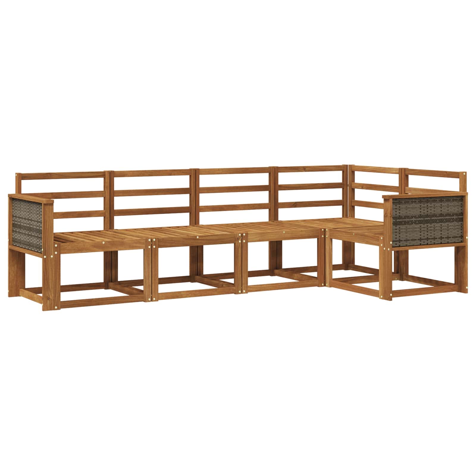 vidaXL Bankstel 5 pcs Naturel
