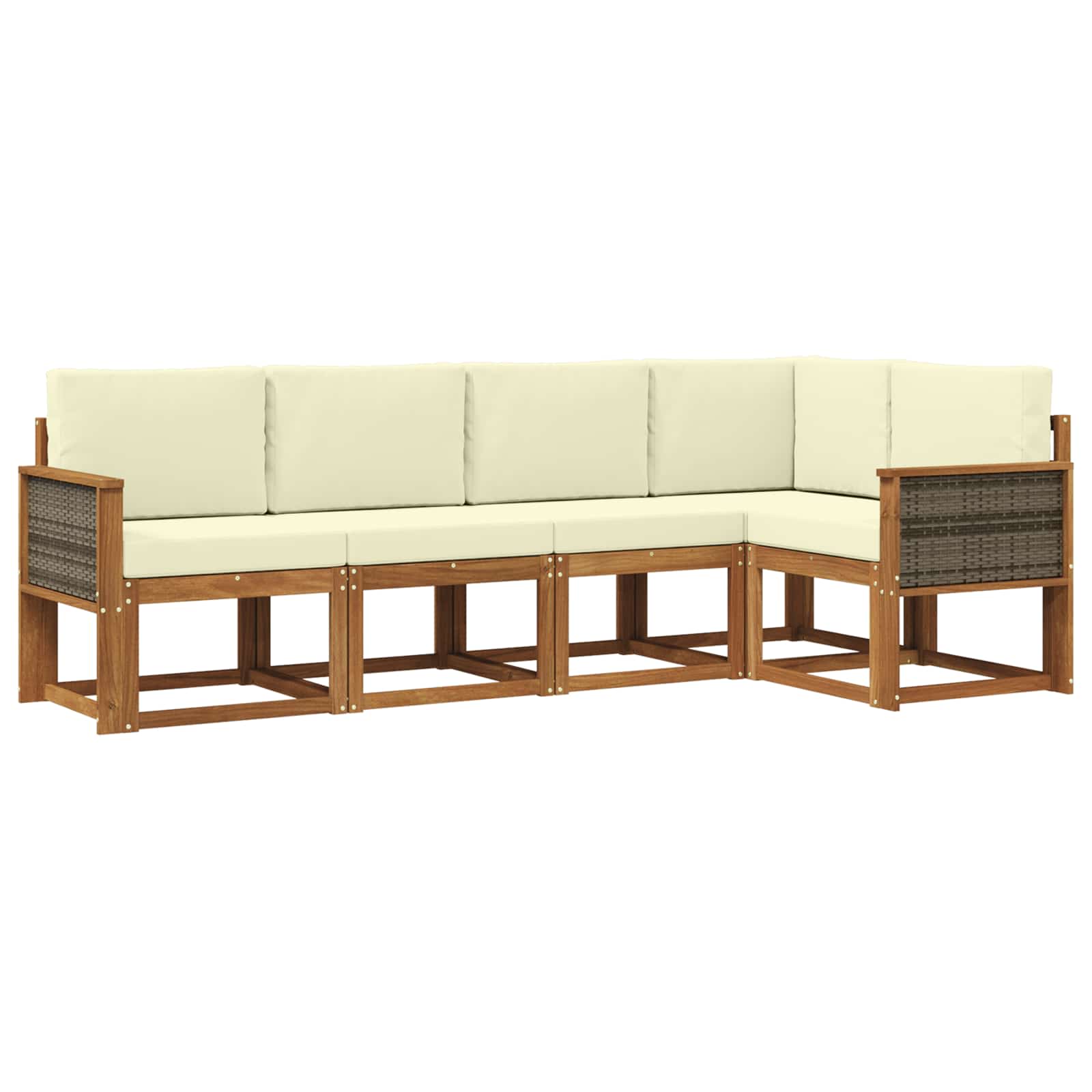 vidaXL Bankstel 5 pcs Naturel