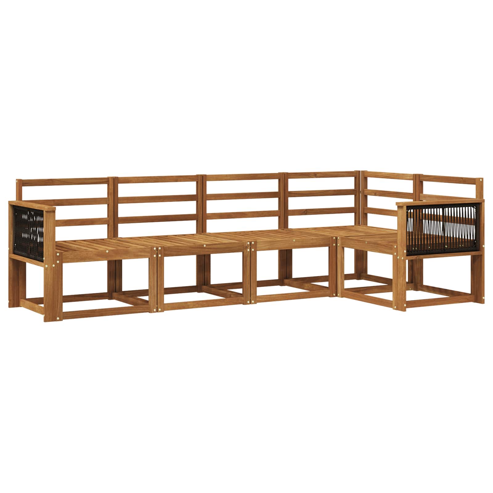 vidaXL Bankstel 5 pcs Naturel