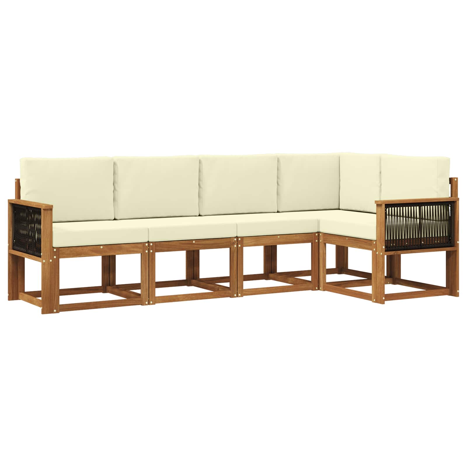 vidaXL Bankstel 5 pcs Naturel