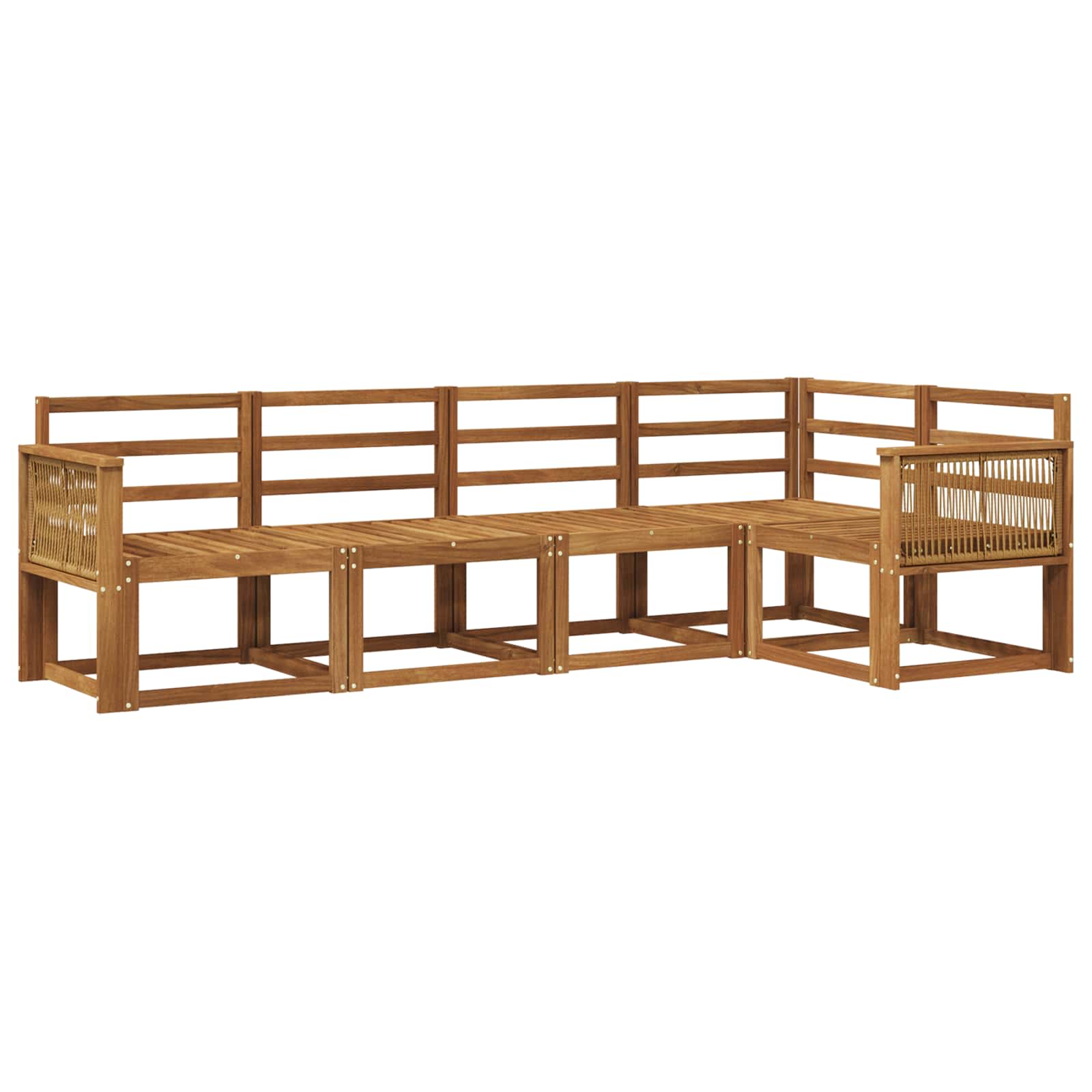 vidaXL Bankstel 5 pcs Naturel