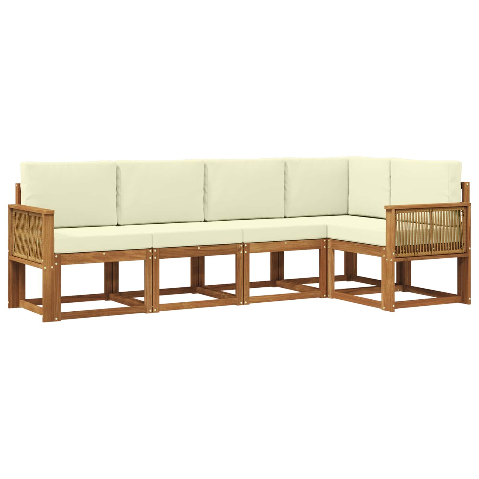 vidaXL Bankstel 5 pcs Naturel