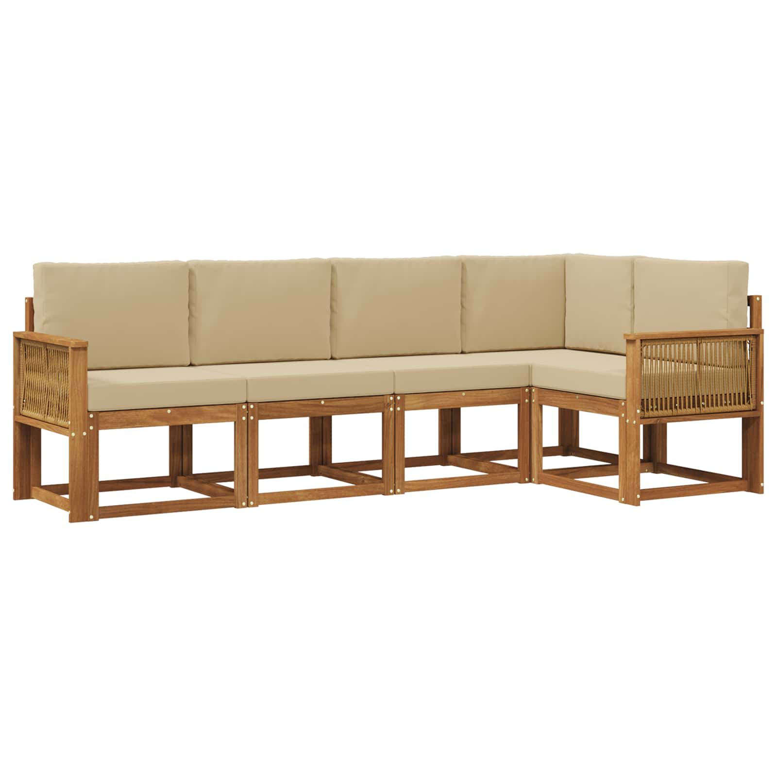 vidaXL Bankstel 5 pcs Naturel