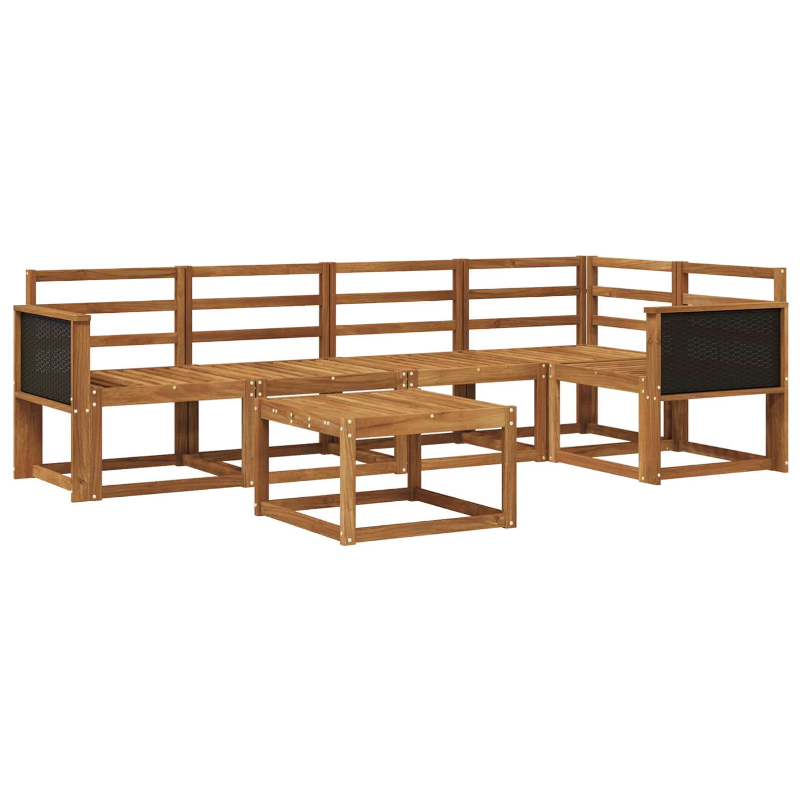 vidaXL Bankstel 6 pcs Naturel Massief Acaciahout