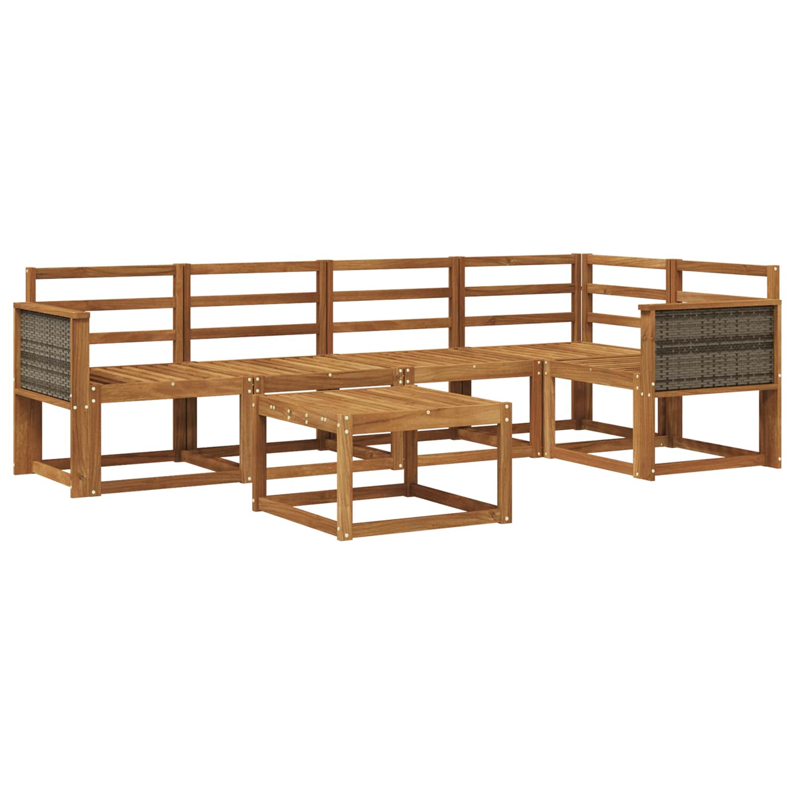 vidaXL Bankstel 6 pcs Naturel Massief Acaciahout