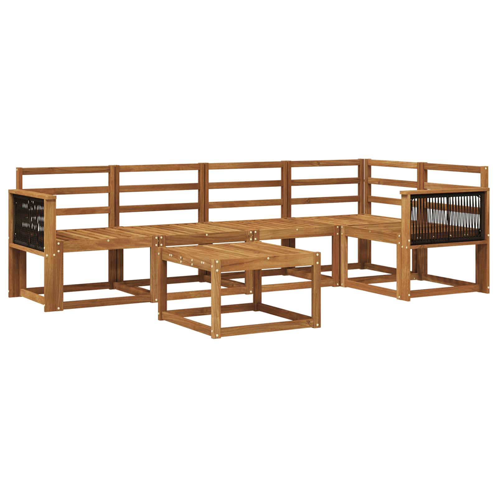 vidaXL Bankstel 6 pcs Naturel Massief Acaciahout