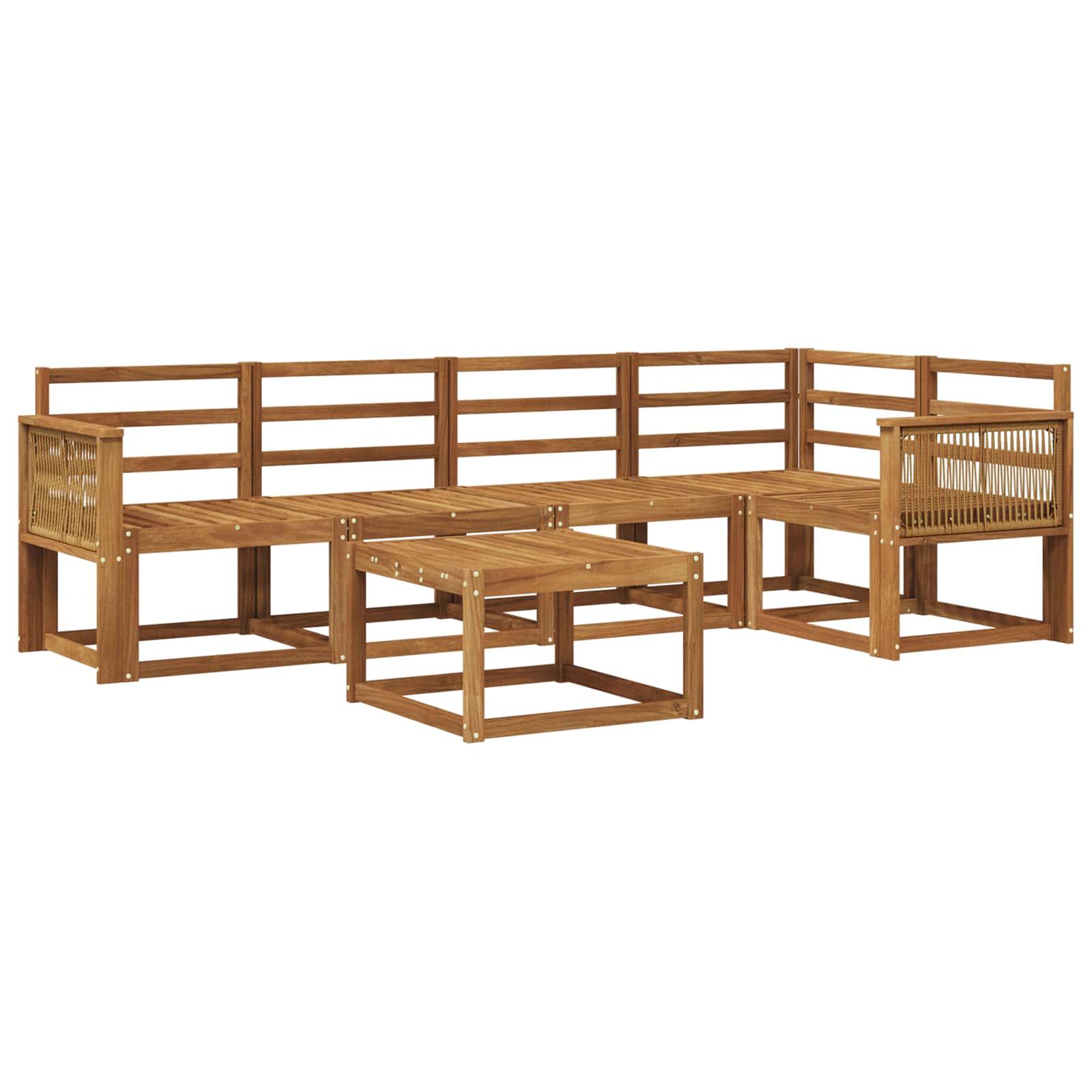 vidaXL Bankstel 6 pcs Naturel Massief Acaciahout