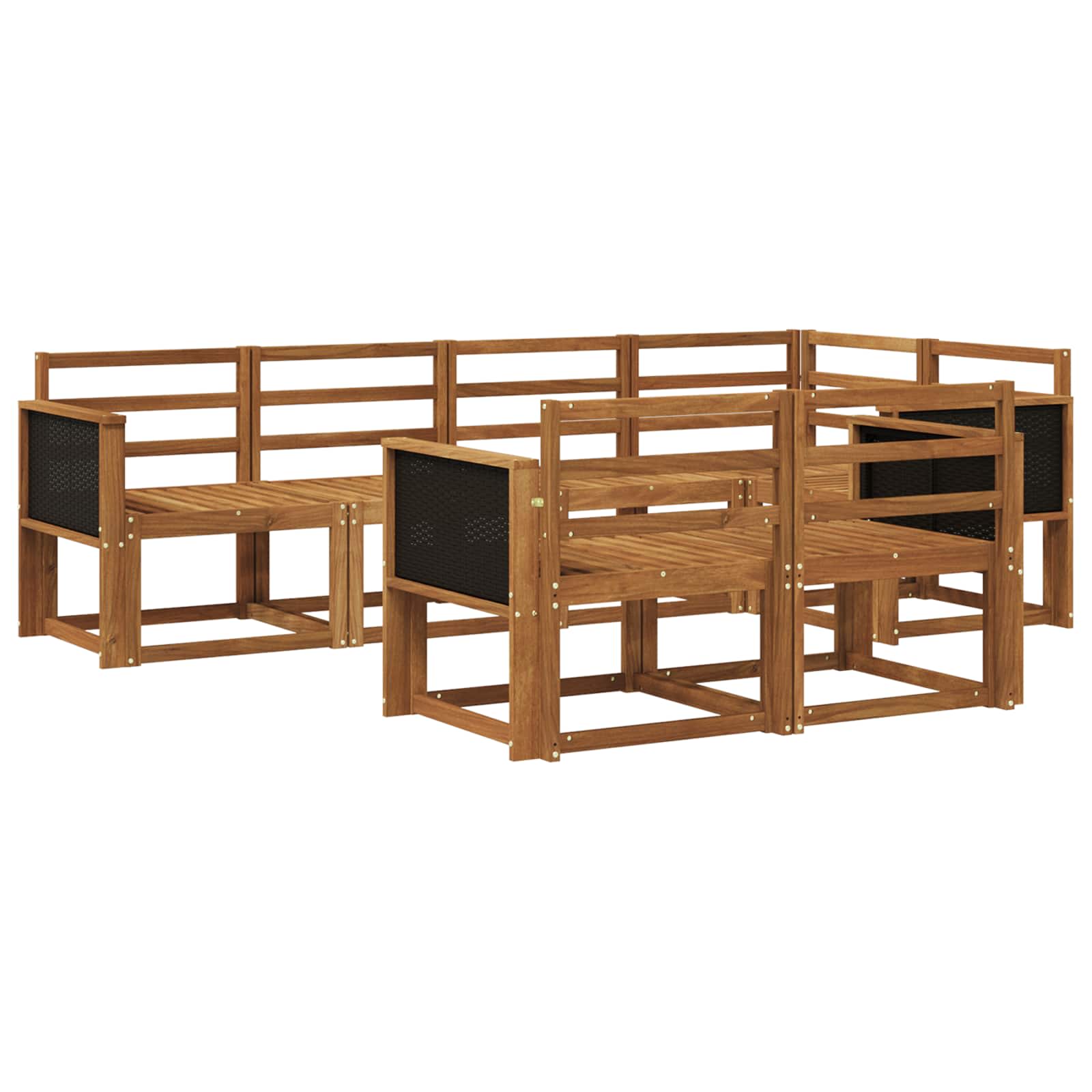 vidaXL Bankstel met kussen 7 pcs Natuurlijk en Crème