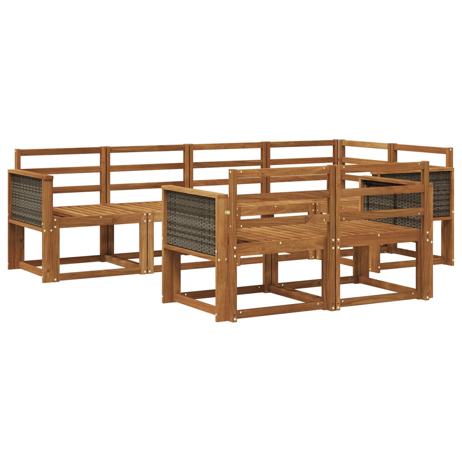 vidaXL Bankstel met kussen 7 pcs Natuurlijk en Crème