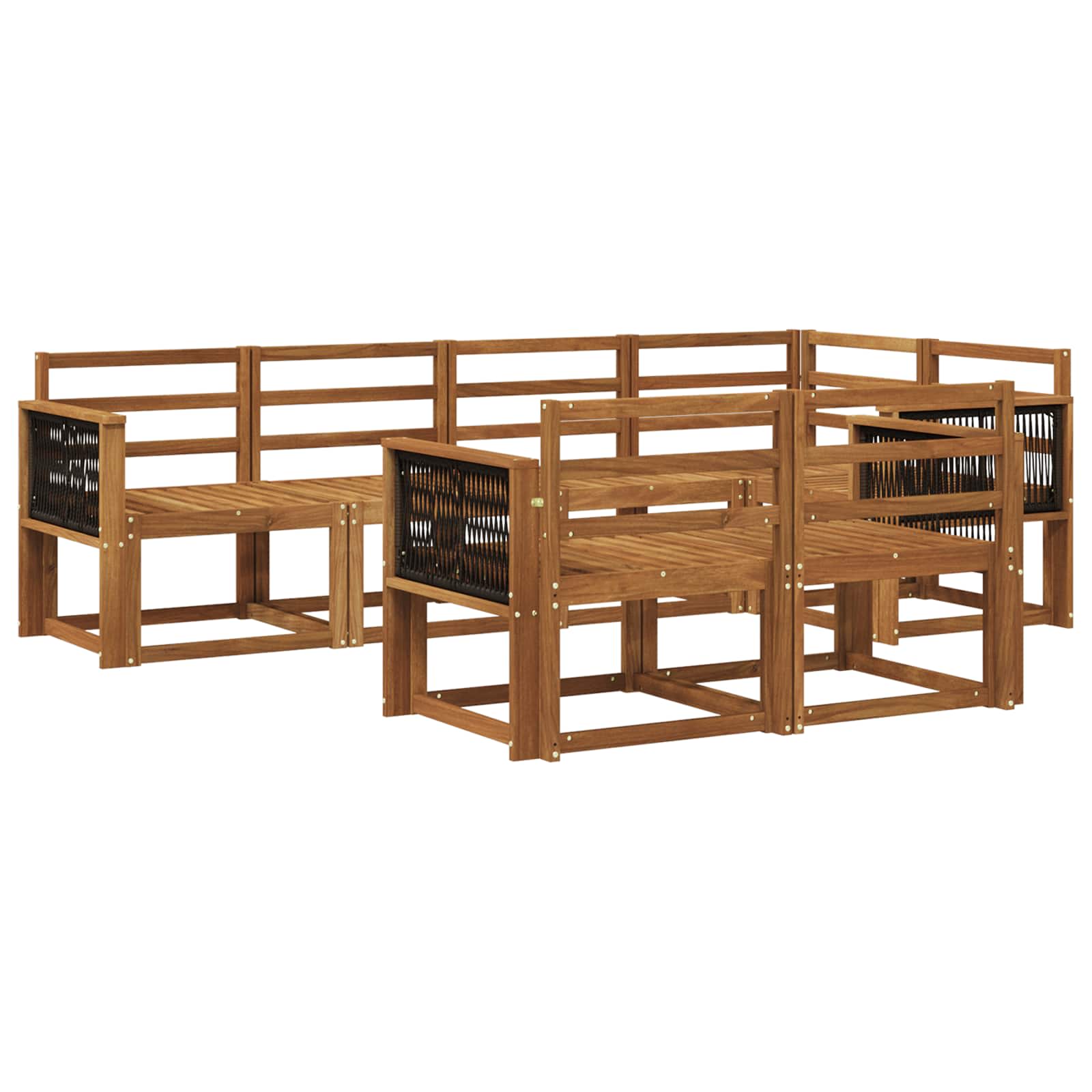 vidaXL Bankstel met kussen 7 pcs Natuurlijk en Crème