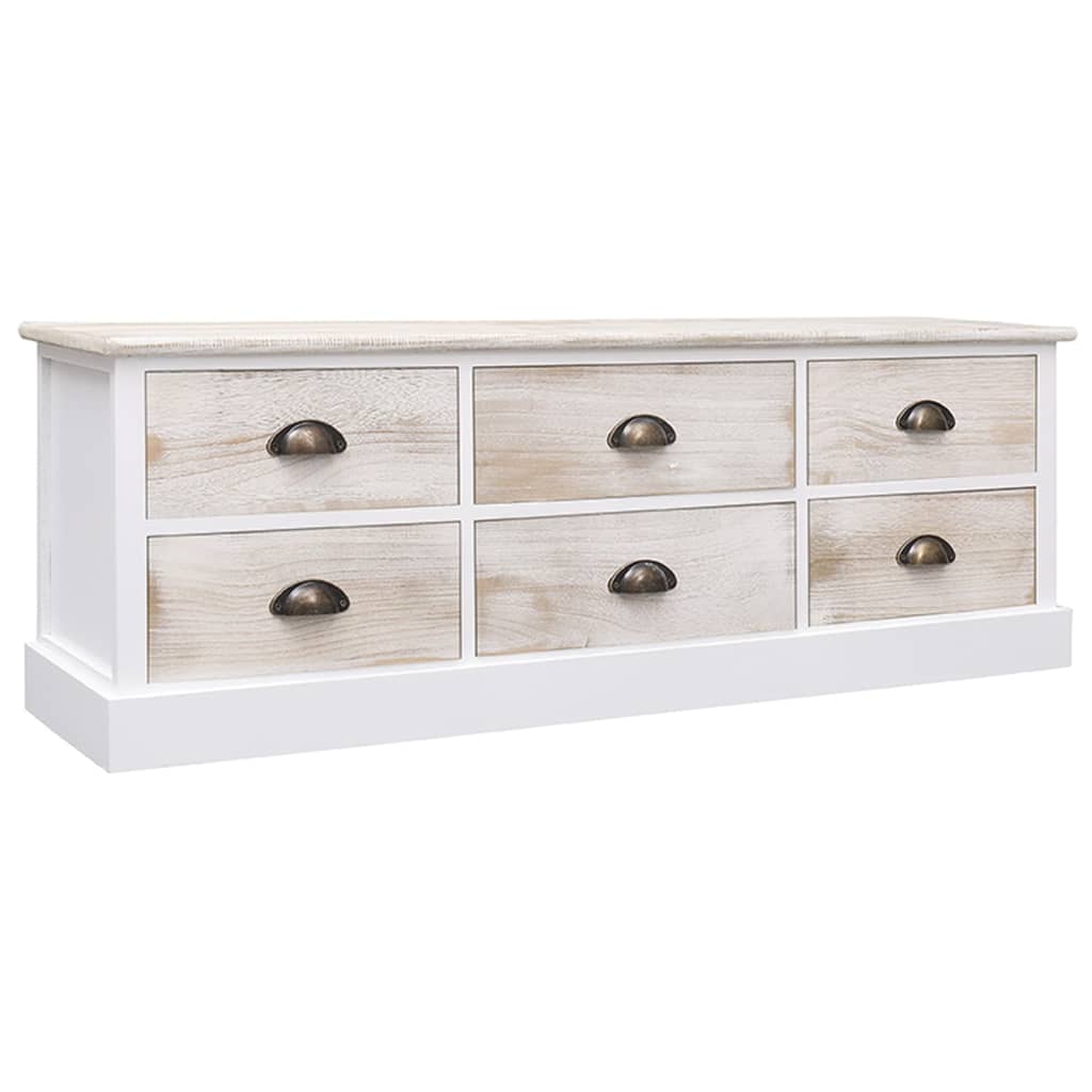 vidaXL Tv-meubel 108x30x40 cm massief paulowniahout wit