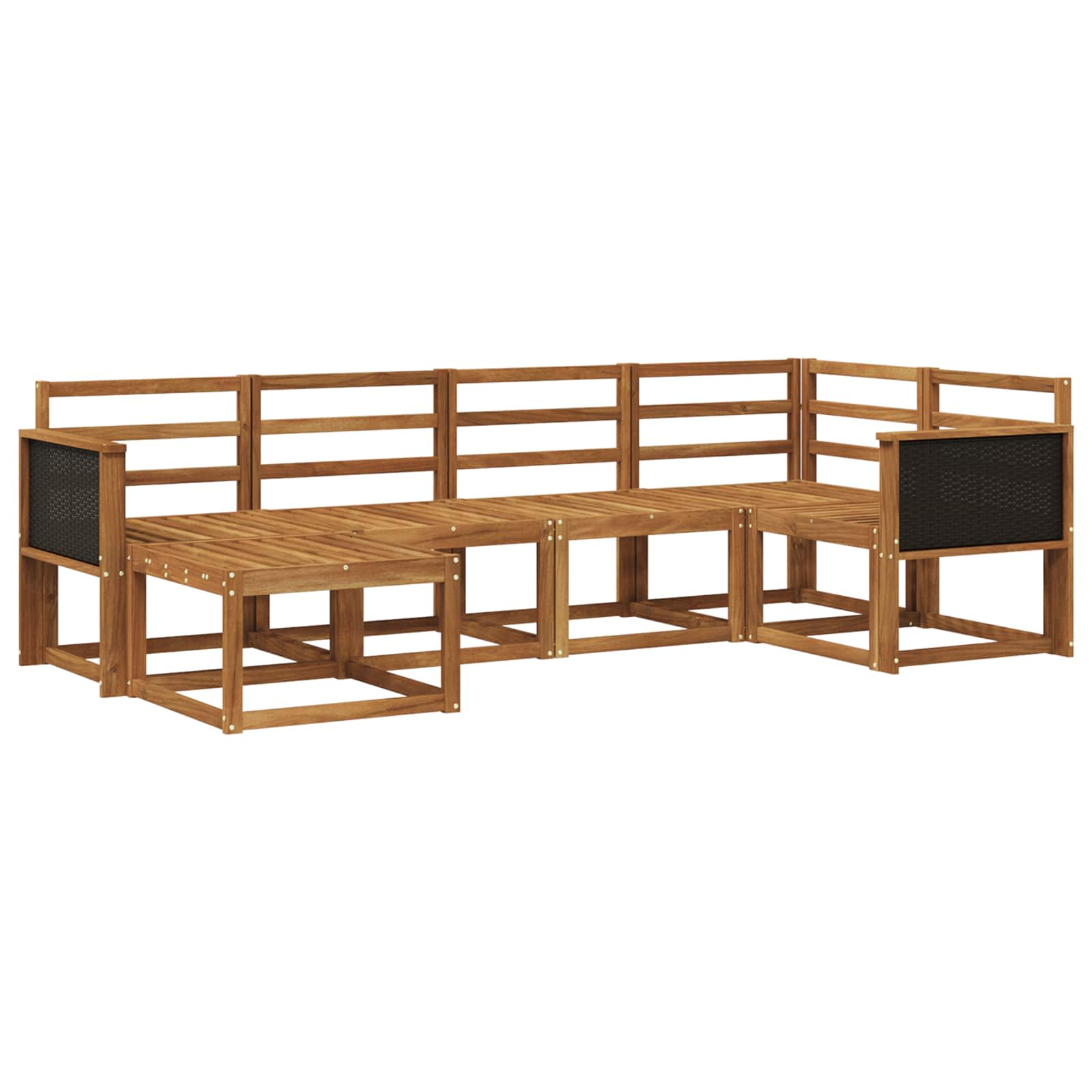 vidaXL Bankstel 6 pcs Naturel