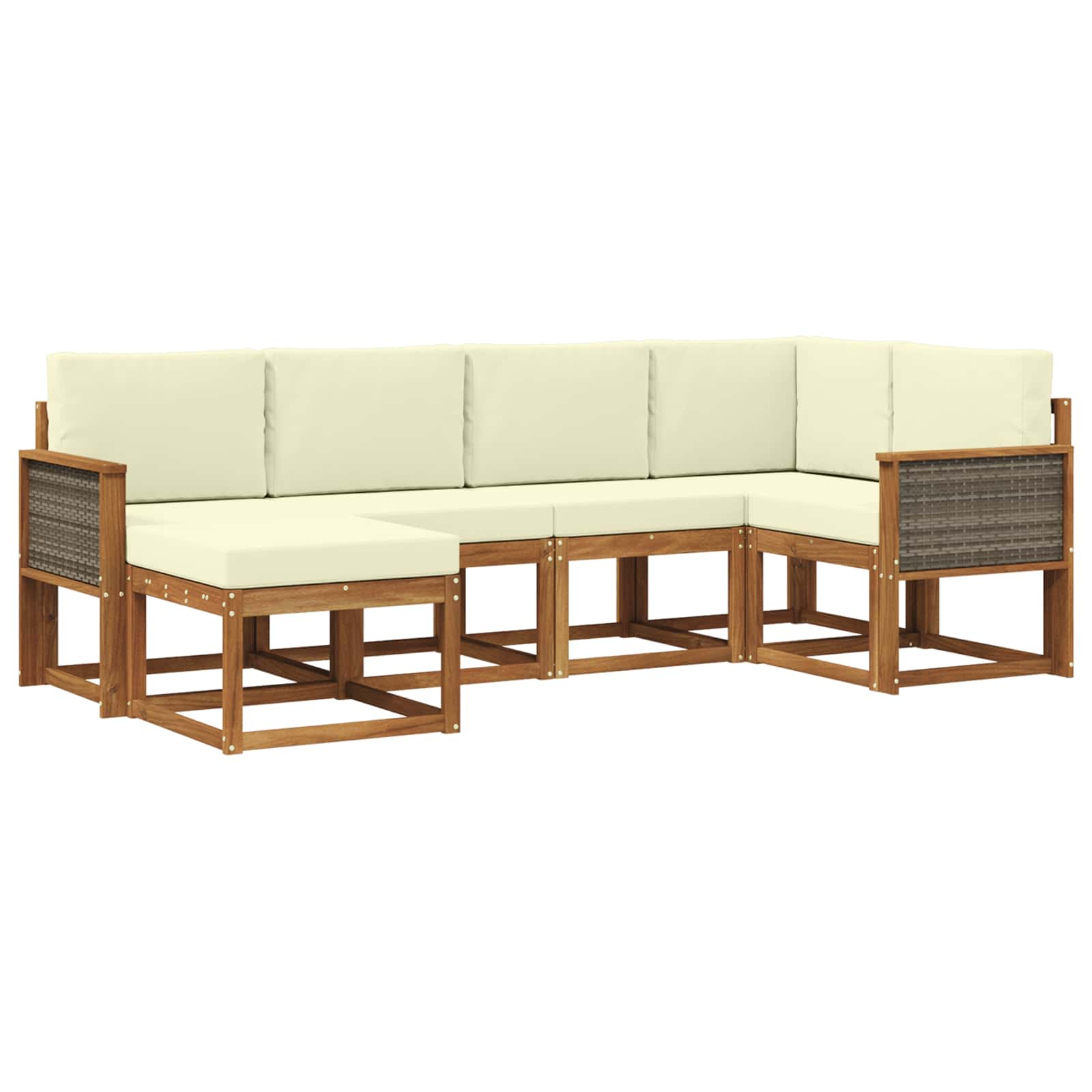 vidaXL Bankstel 6 pcs Naturel