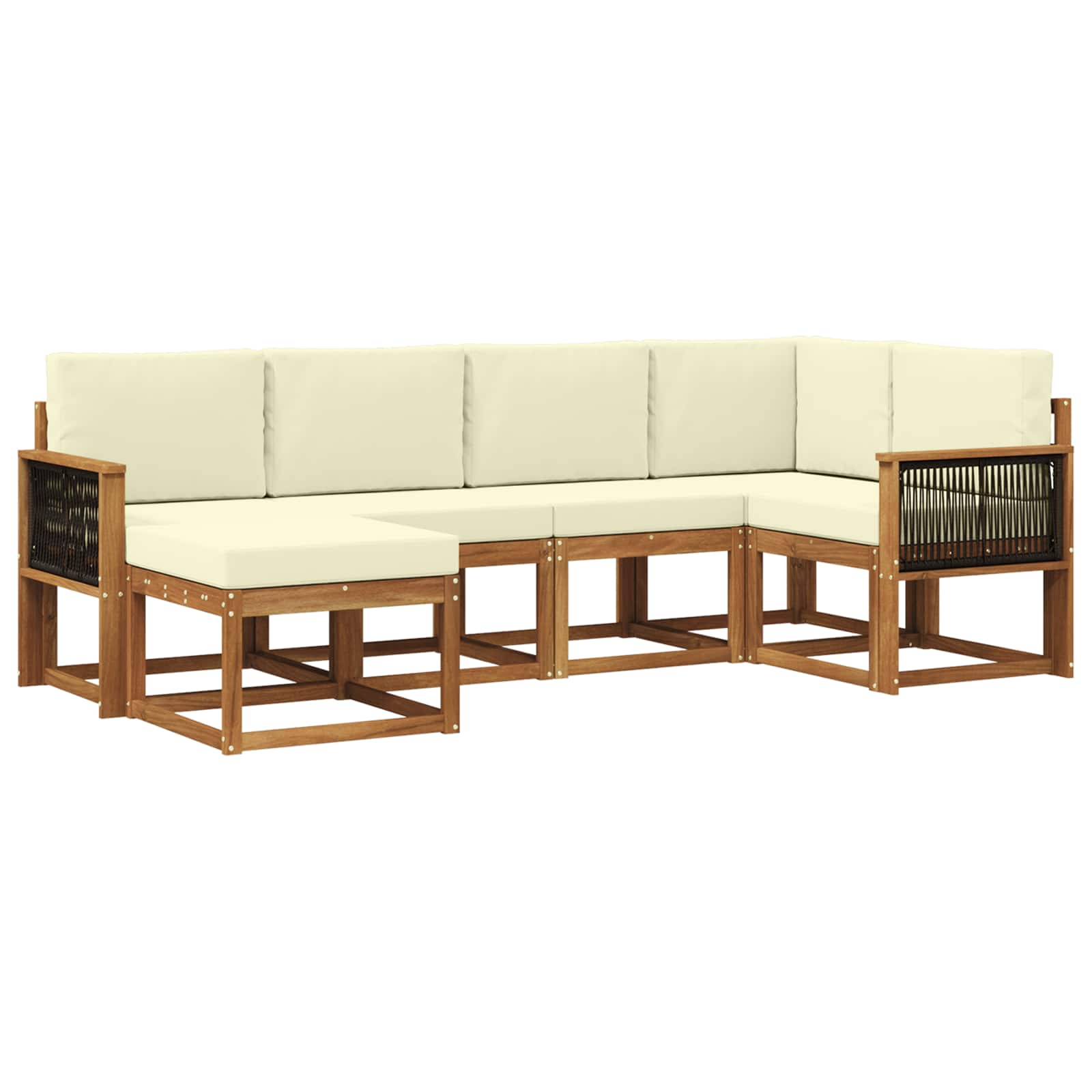 vidaXL Bankstel 6 pcs Naturel