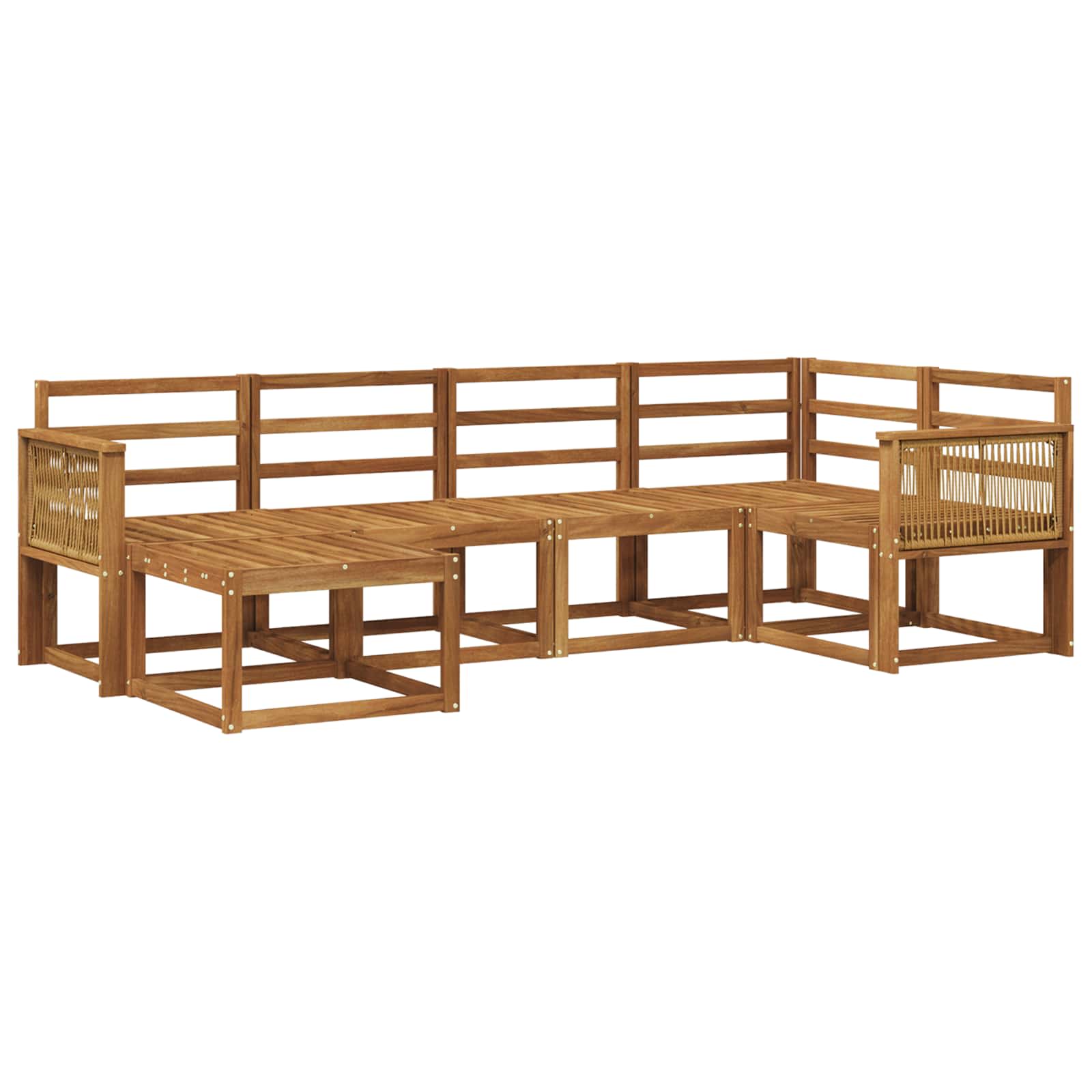 vidaXL Bankstel 6 pcs Naturel