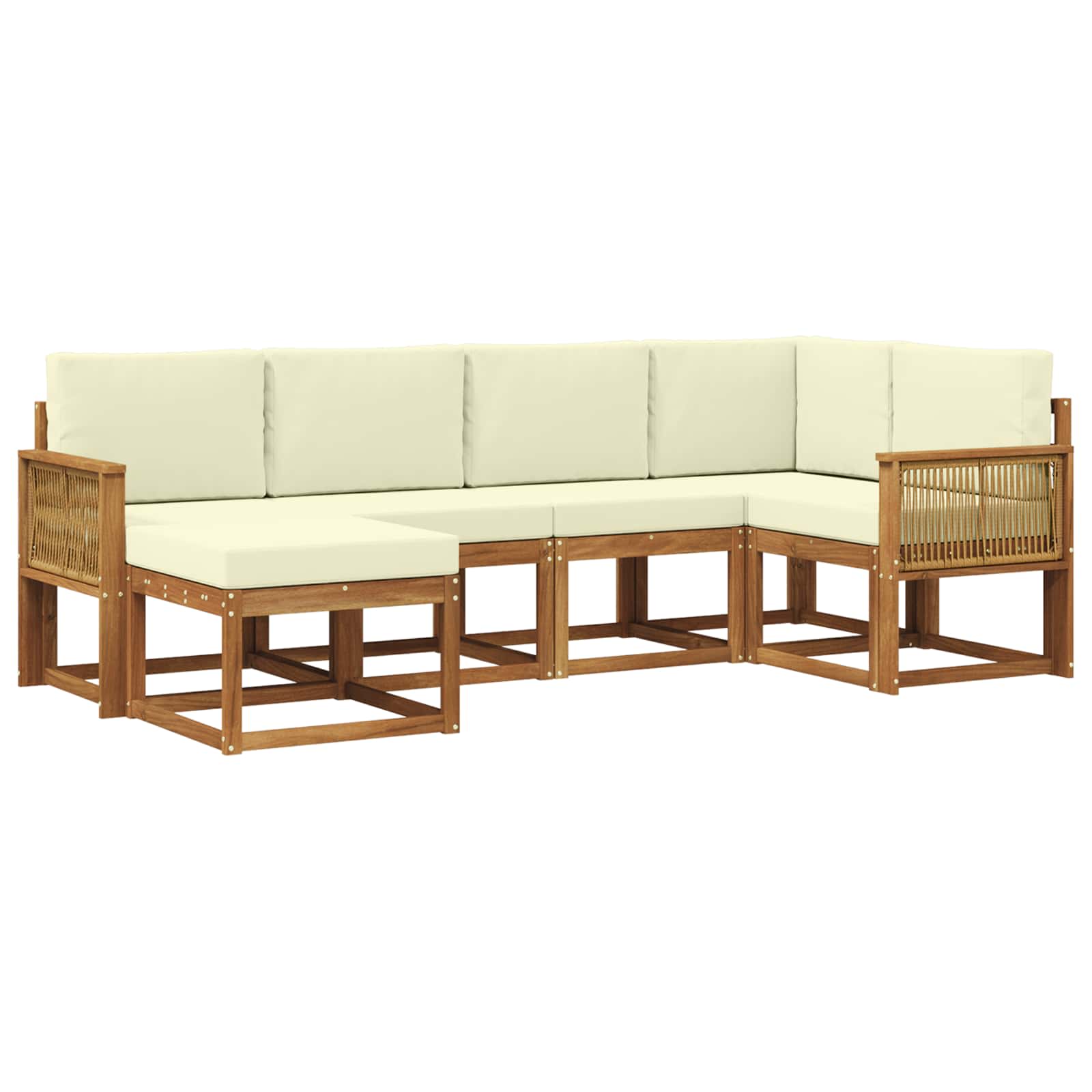 vidaXL Bankstel 6 pcs Naturel
