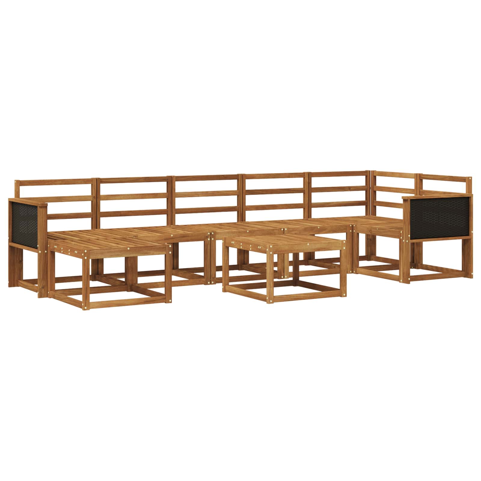 vidaXL Bankstel met kussen 8 pcs Natuurlijk en Crème