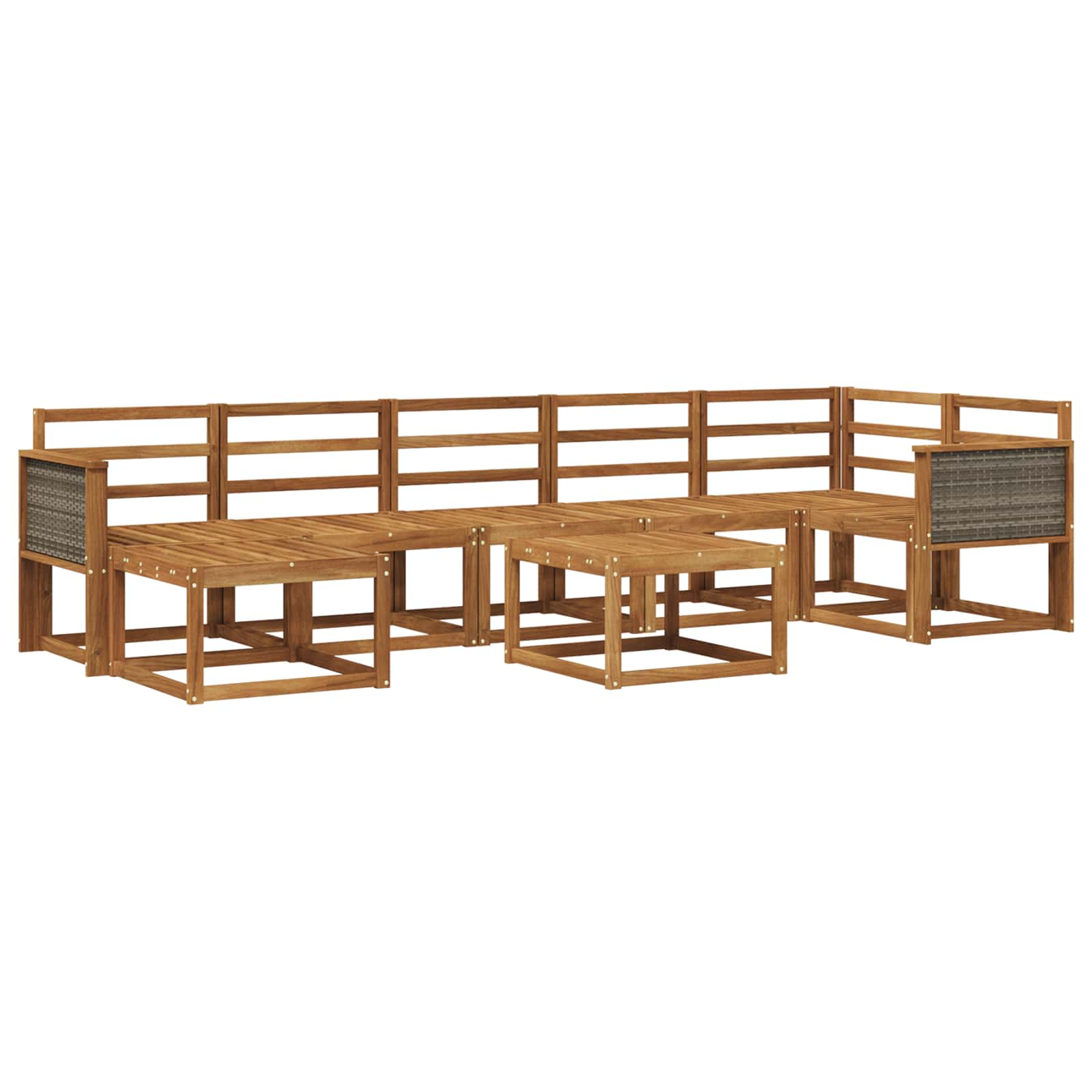 vidaXL Bankstel met kussen 8 pcs Natuurlijk en Crème