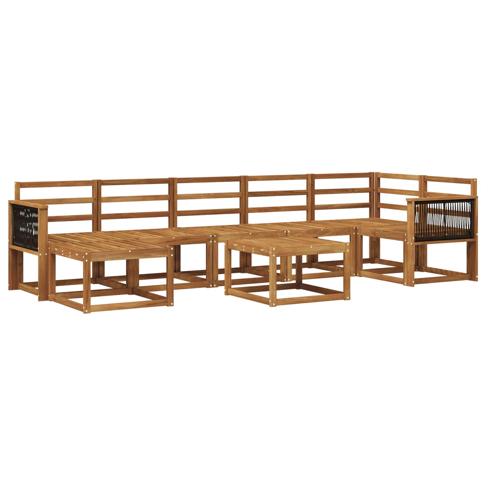 vidaXL Bankstel met kussen 8 pcs Natuurlijk en Crème