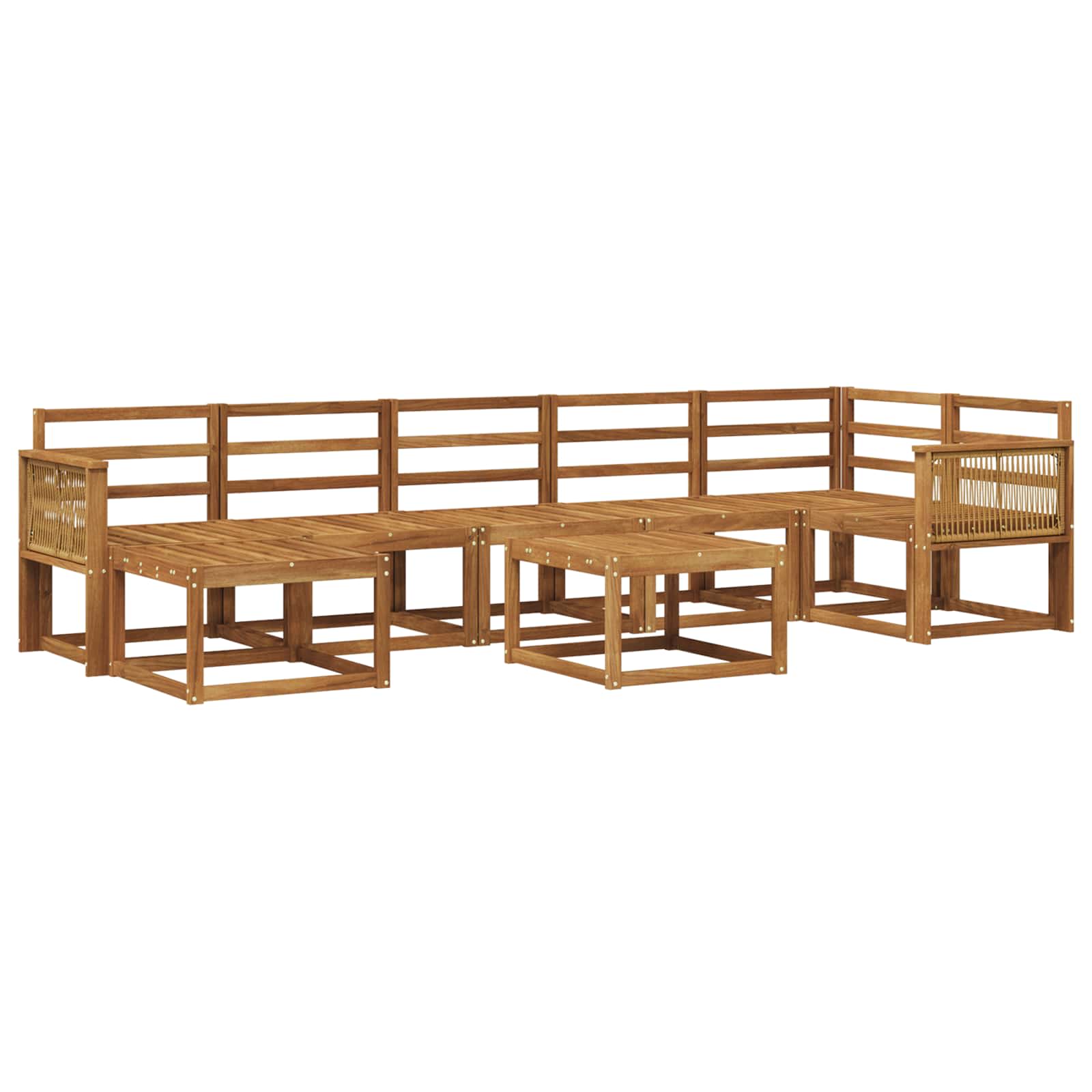 vidaXL Bankstel met kussen 8 pcs Natuurlijk en Crème