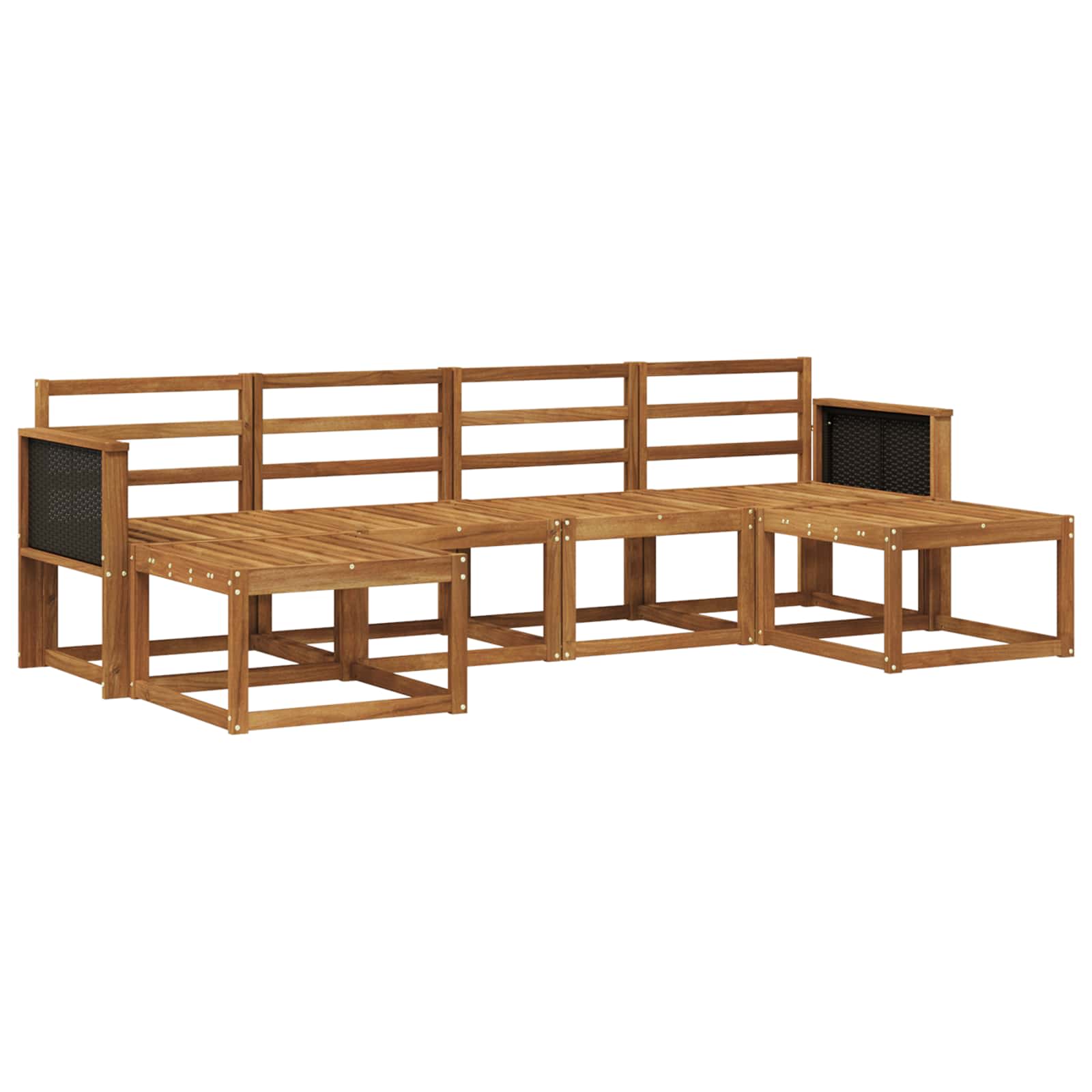 vidaXL Buiten bankenset 6 pcs Naturel Massief Acaciahout