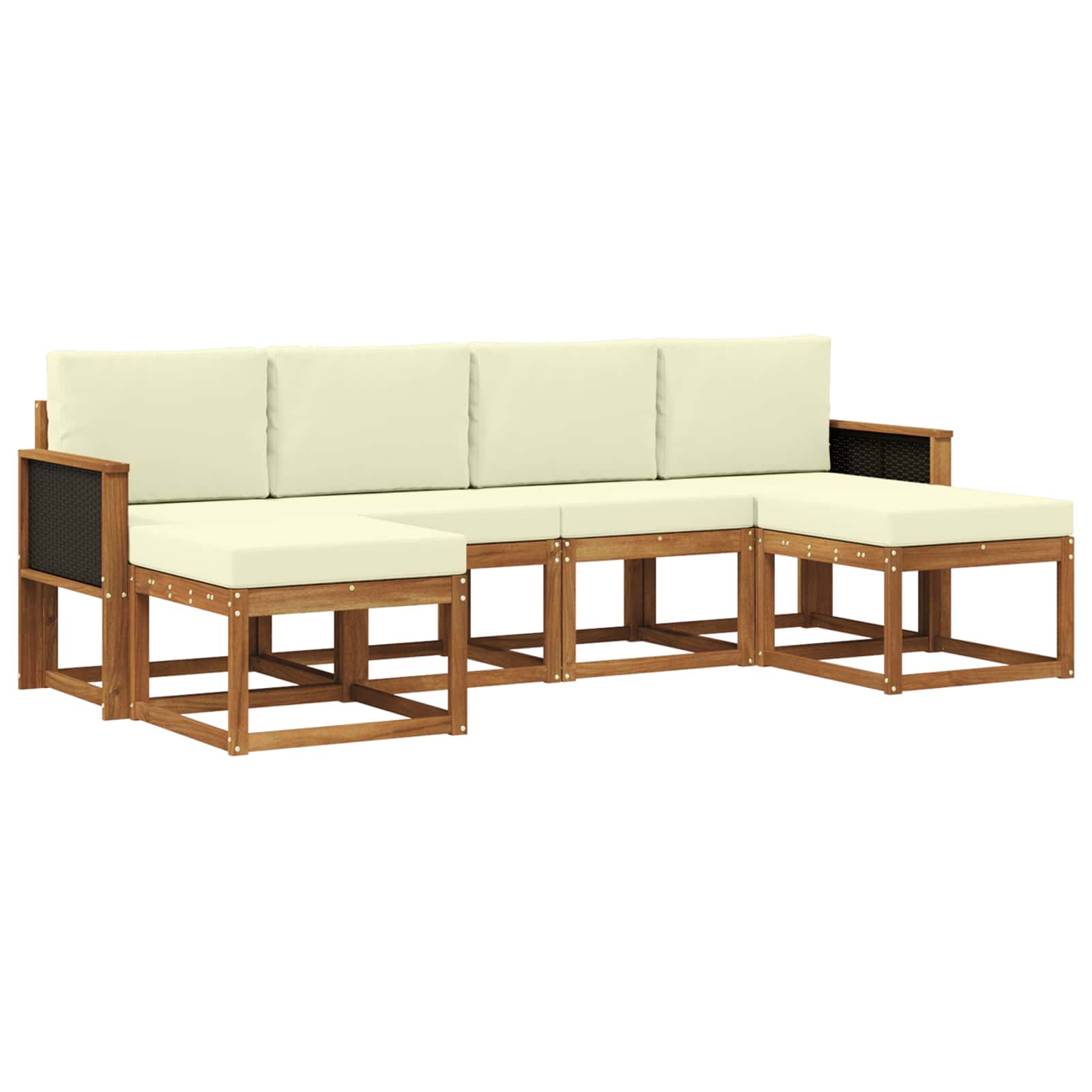 vidaXL Buiten bankenset 6 pcs Naturel Massief Acaciahout