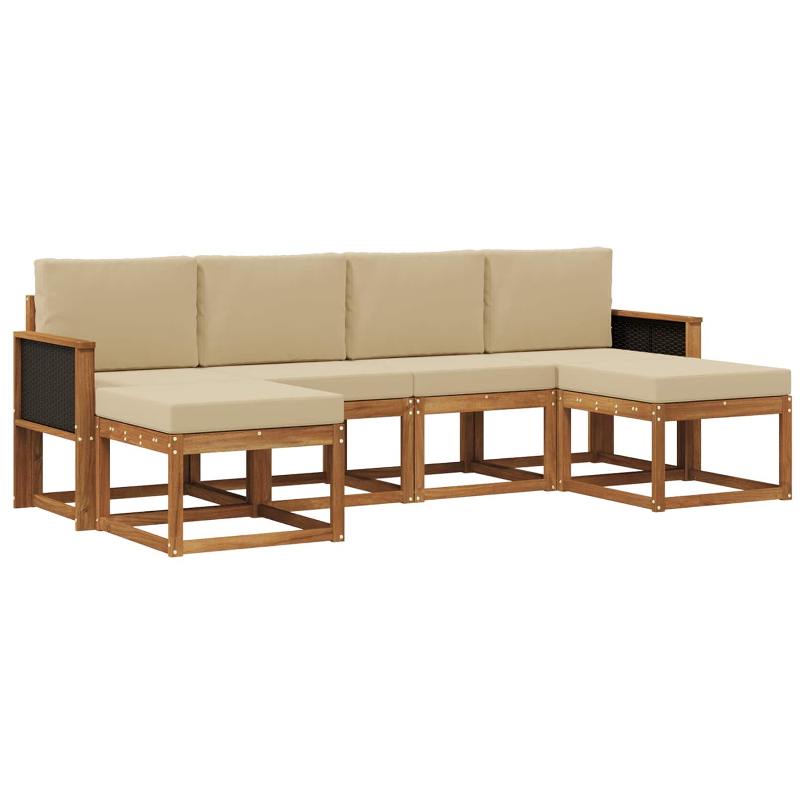 vidaXL Buiten bankenset 6 pcs Naturel Massief Acaciahout
