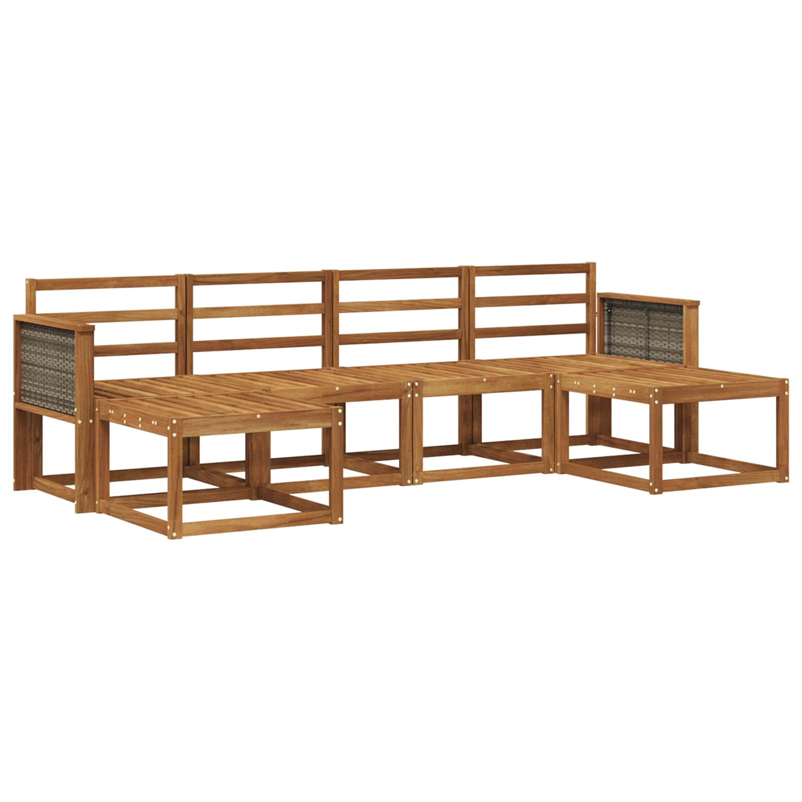 vidaXL Buiten bankenset 6 pcs Naturel Massief Acaciahout
