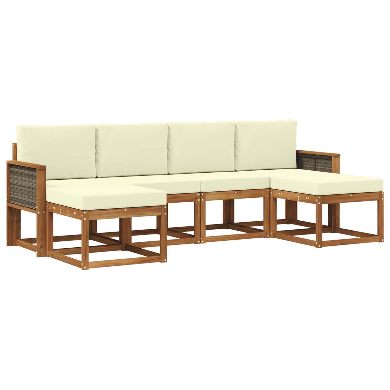 vidaXL Buiten bankenset 6 pcs Naturel Massief Acaciahout