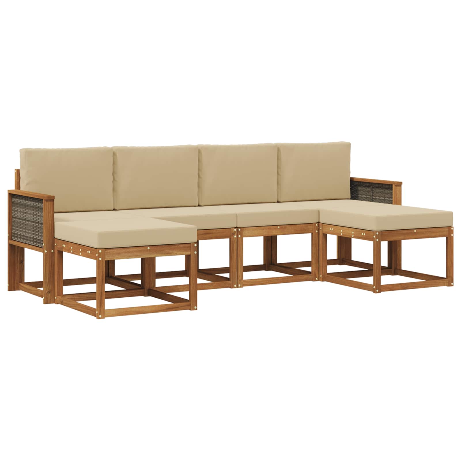 vidaXL Buiten bankenset 6 pcs Naturel Massief Acaciahout