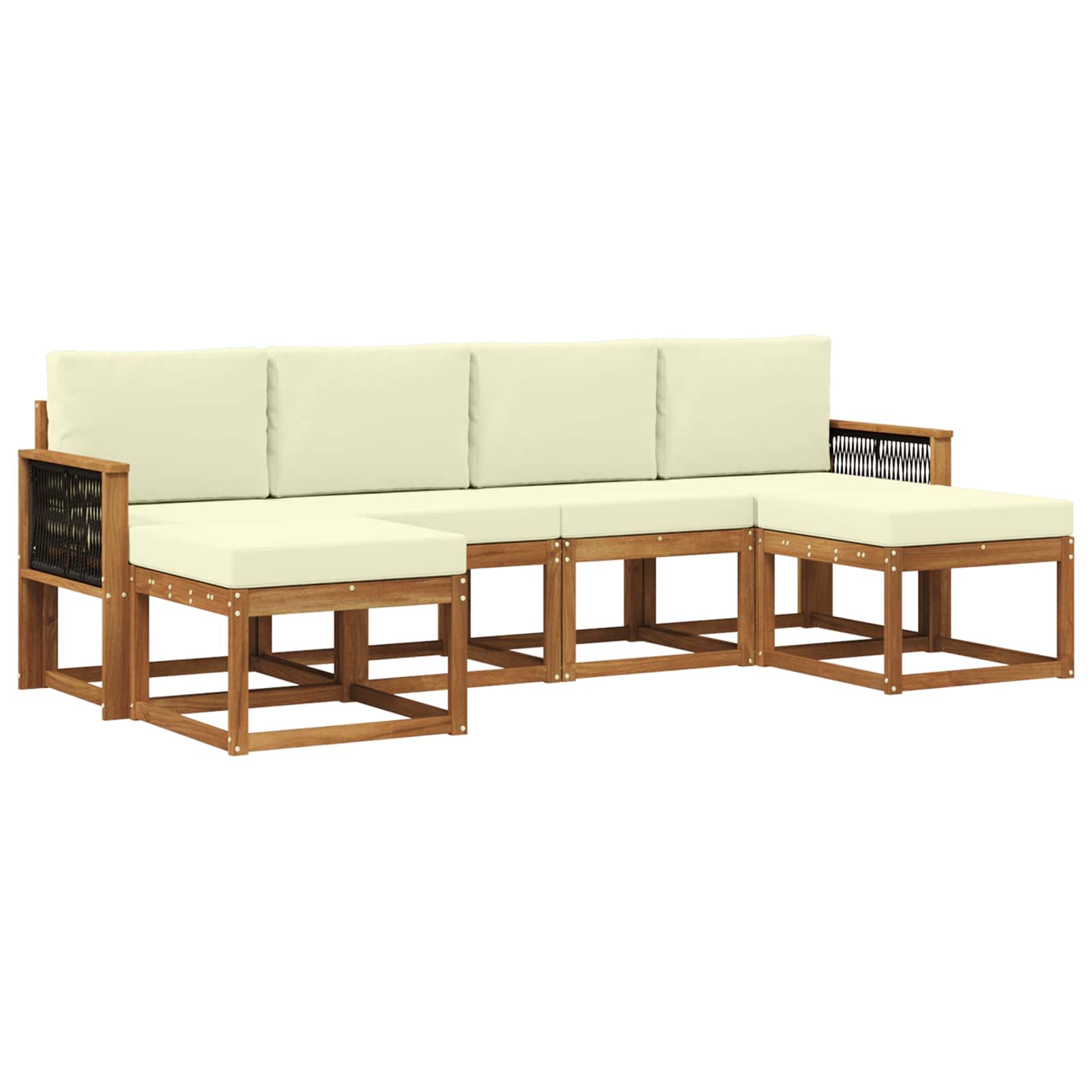 vidaXL Buiten bankenset 6 pcs Naturel Massief Acaciahout