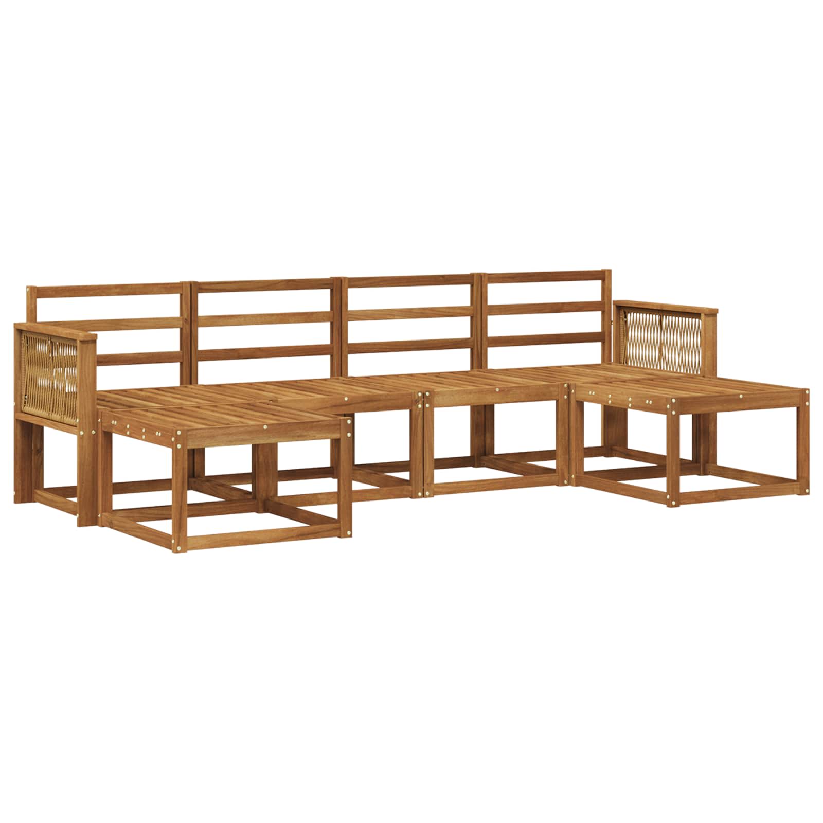 vidaXL Buiten bankenset 6 pcs Naturel Massief Acaciahout