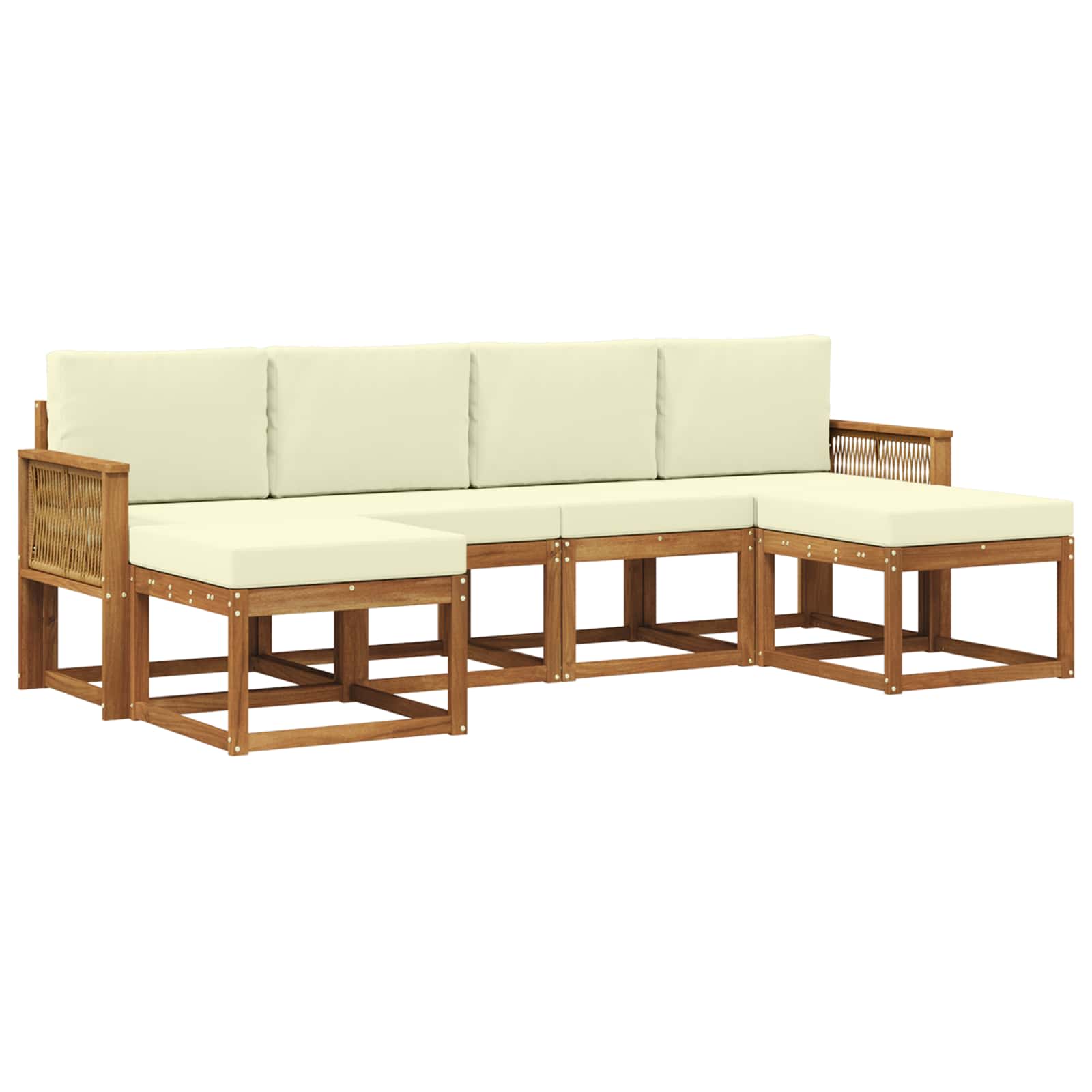 vidaXL Buiten bankenset 6 pcs Naturel Massief Acaciahout