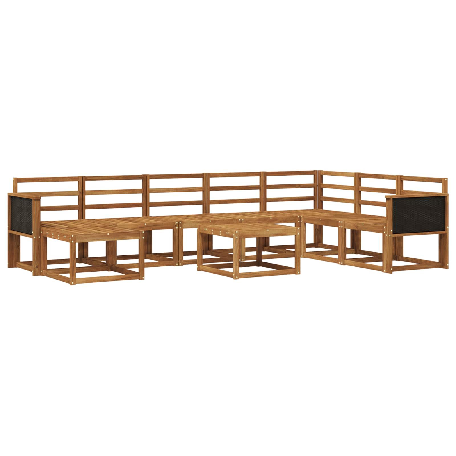 vidaXL Bankstel met kussen 9 pcs Natuurlijk en Crème