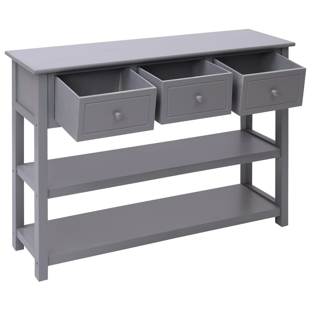 vidaXL Dressoir 108x30x76 cm massief paulowniahout grijs - Aashly