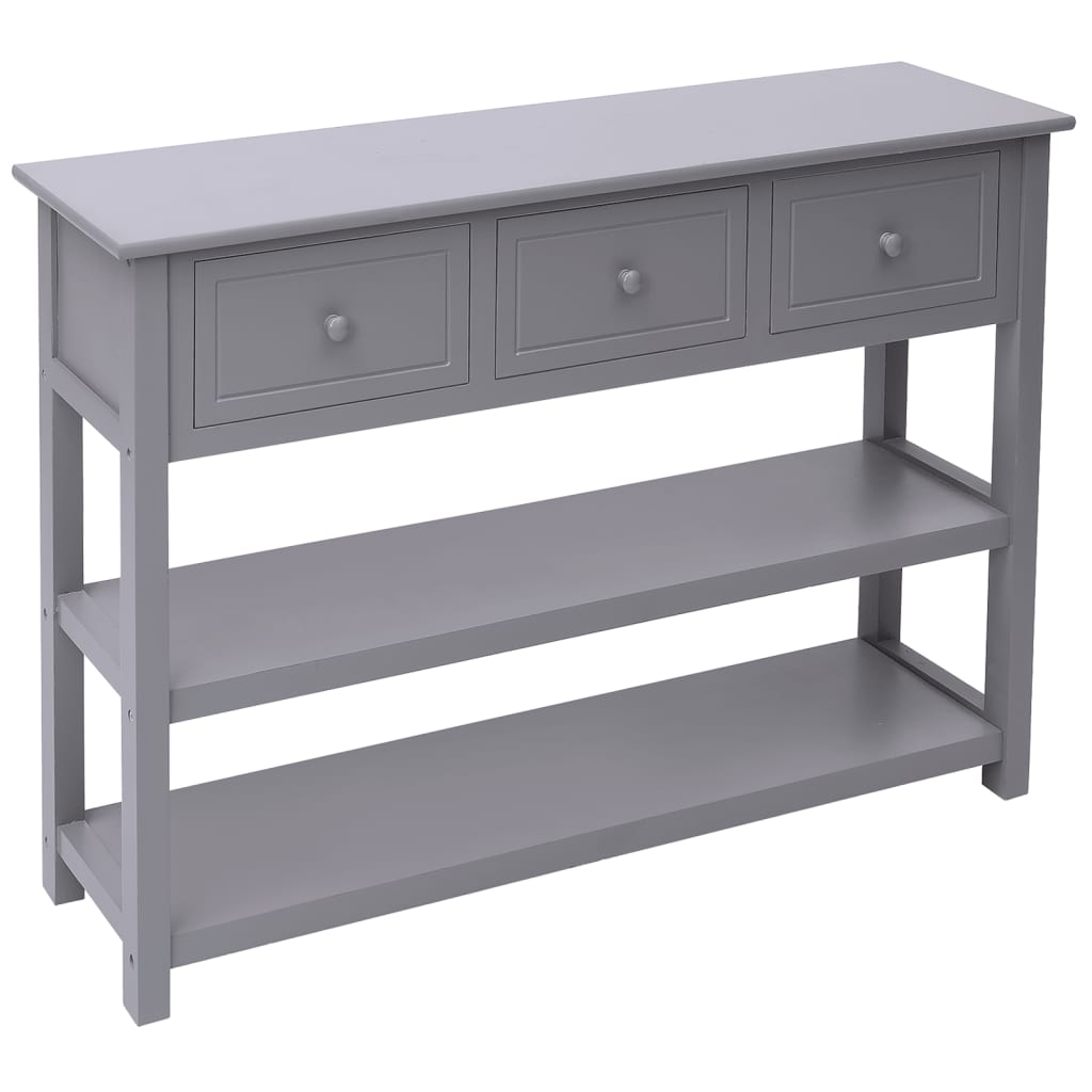 vidaXL Dressoir 108x30x76 cm massief paulowniahout grijs - Aashly
